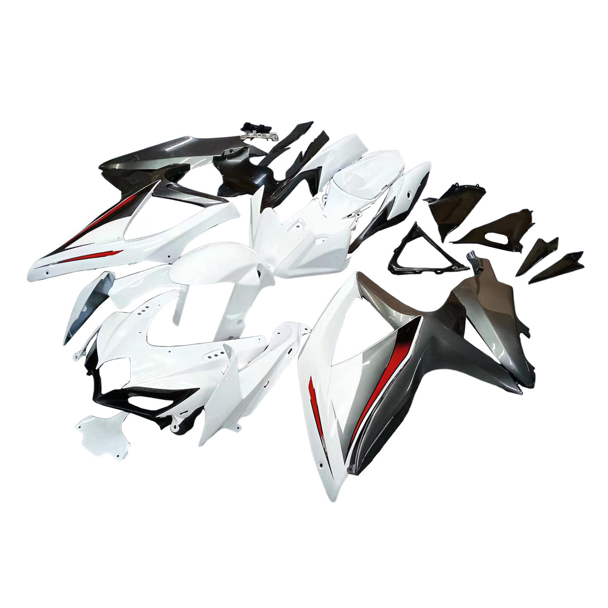 Amotopart 2008-2010 Suzuki GSX-R600 750 K8 Black White Fairing Kit