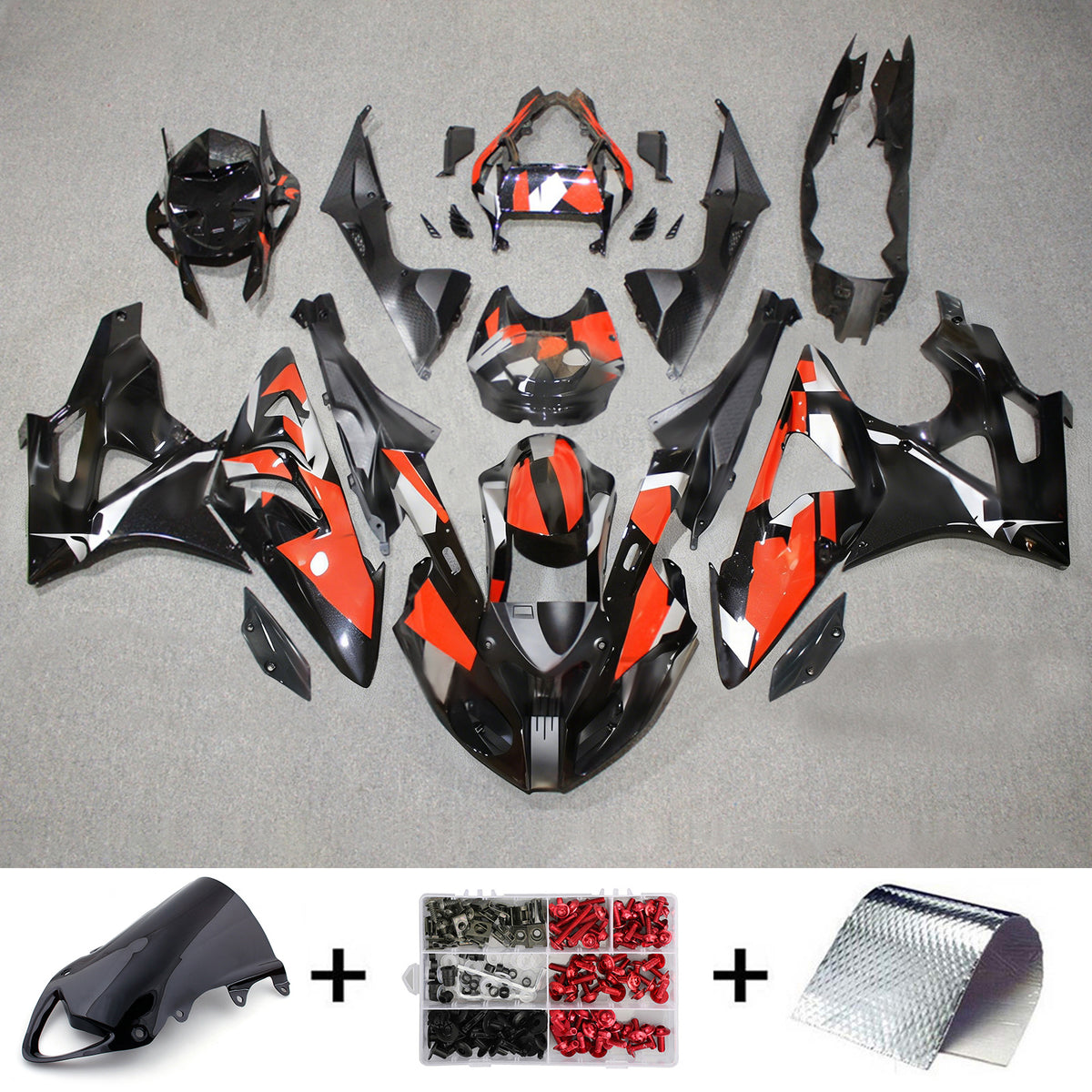 Amotopart 2009-2014 BMW S1000RR Black Fairing Kit