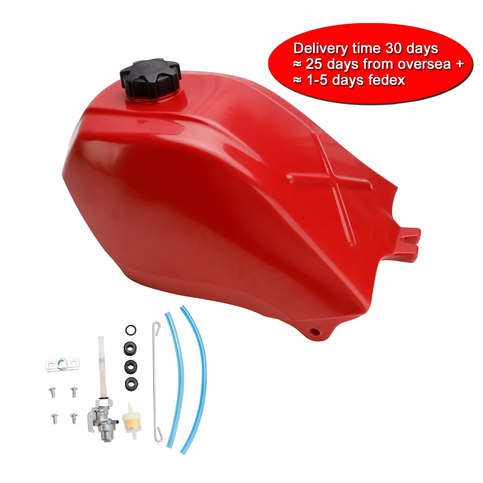 1985-1987 Honda ATC250ES Big Red 250 NY gasbrændstoftank m/hætte Petcock