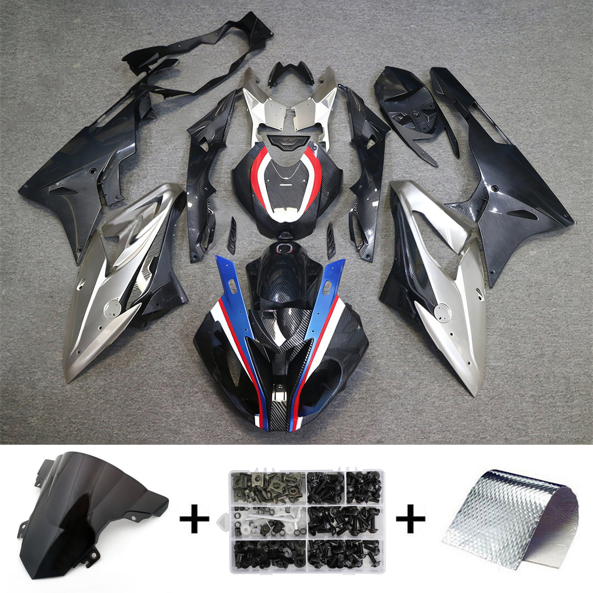 Amotopart 2015-2016 BMW S1000RR Carbon Fiber Pattern Fairing Kit