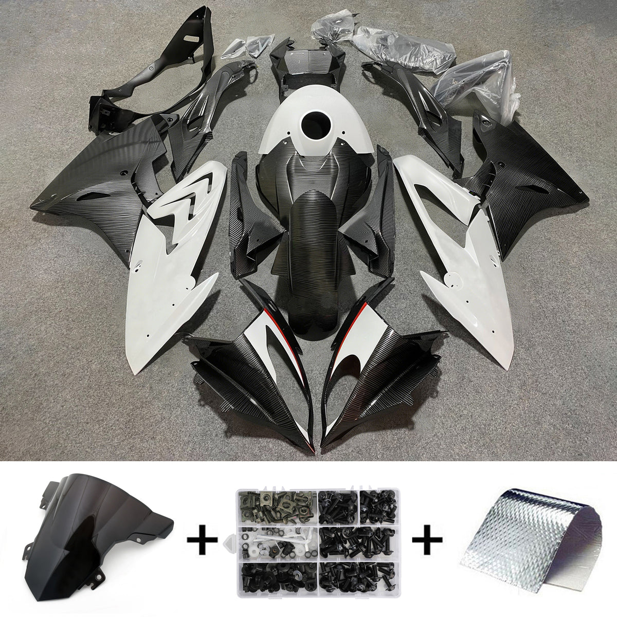 Amotopart 2015-2016 BMW S1000RR Carbon Fiber Pattern Fairing Kit