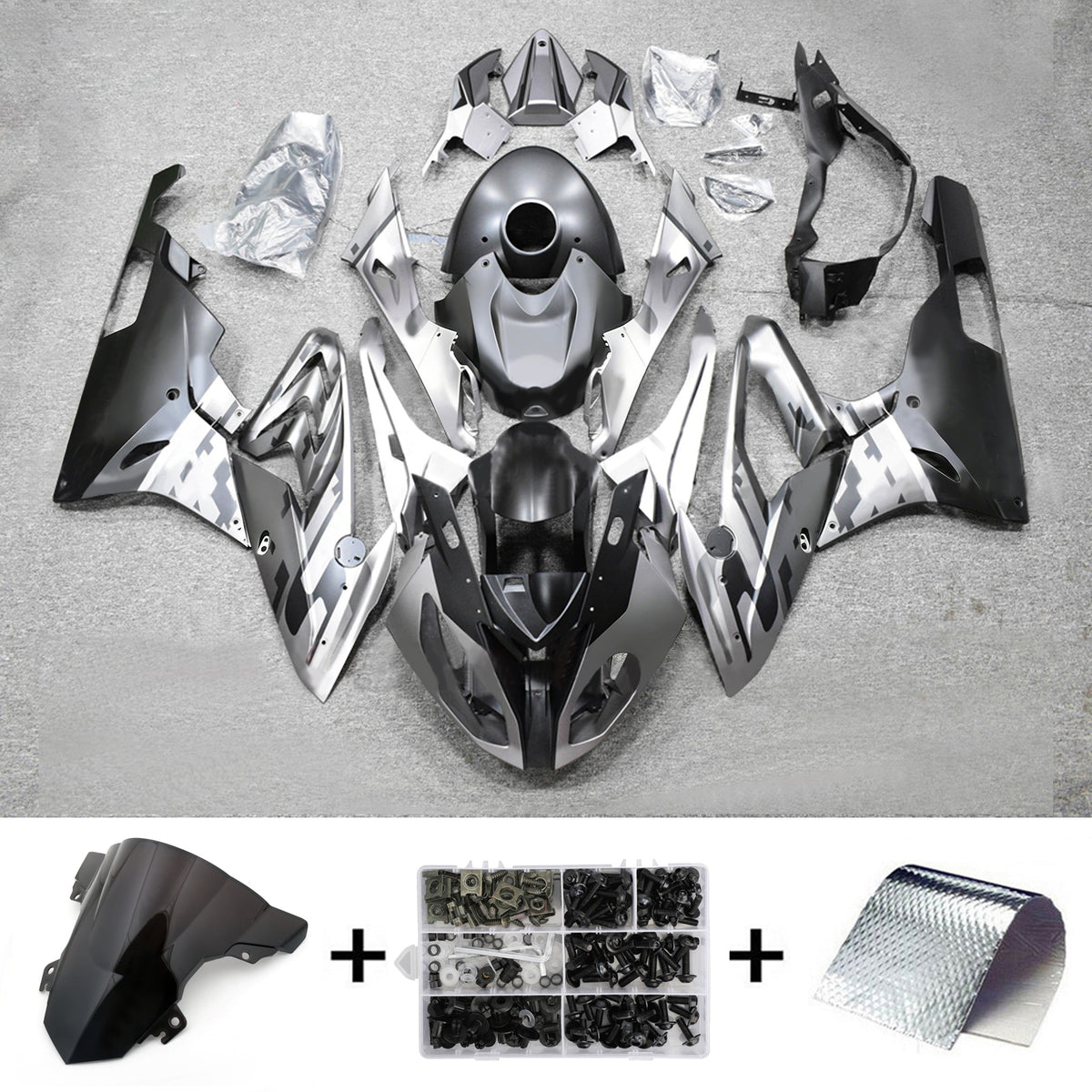Amotopart 2017-2018 BMW S1000RR Silver Fairing Kit