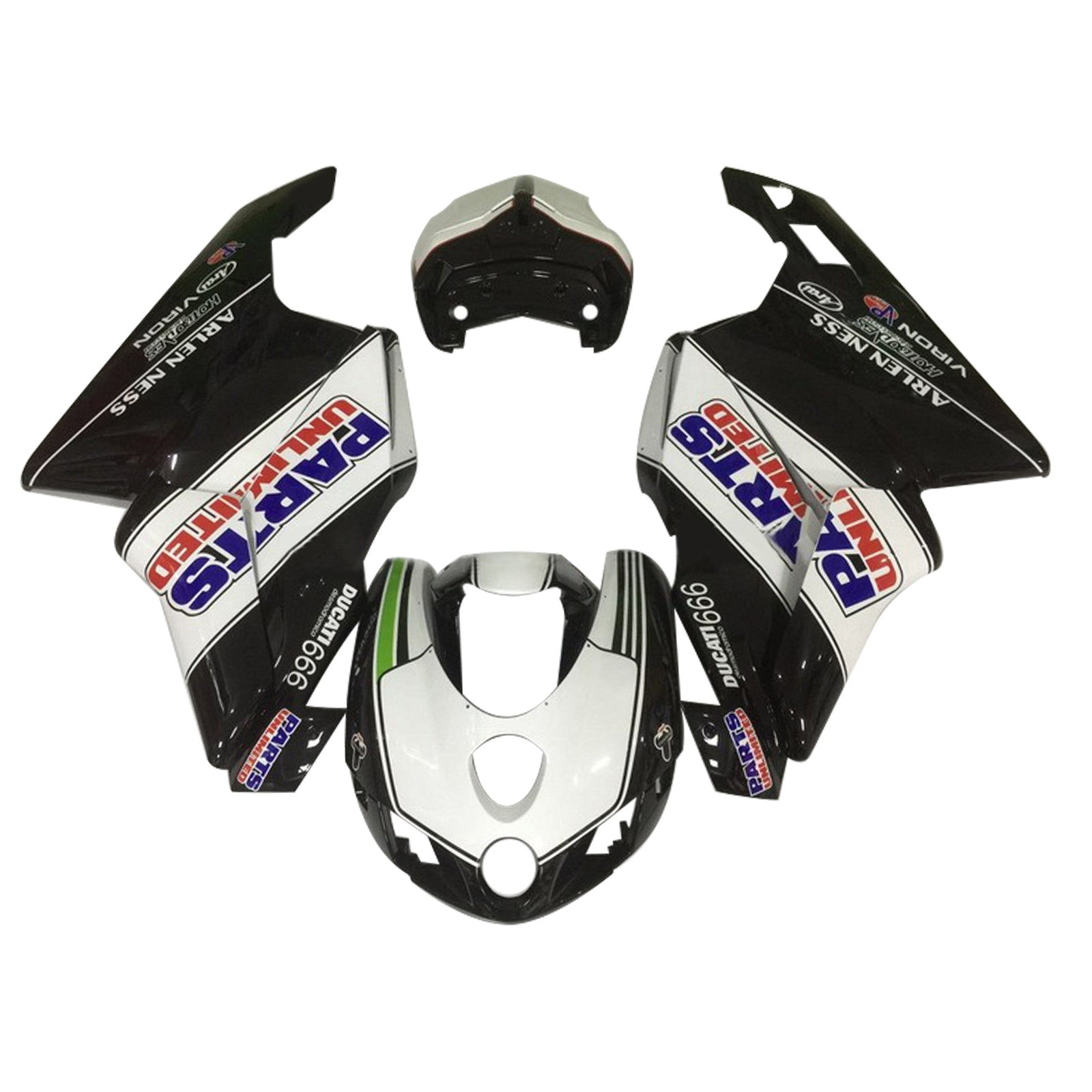 Amotopart Ducati 999 749 2005 2006 White & Black Fairing Kit