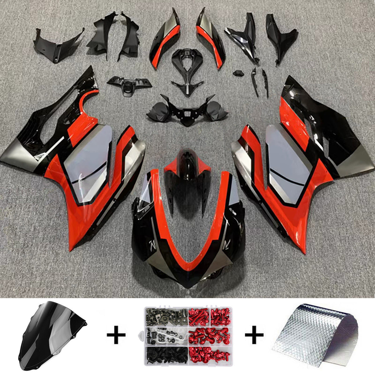 Amotopart 2015-2020 Ducati 959 Orange Black Fairing Kit