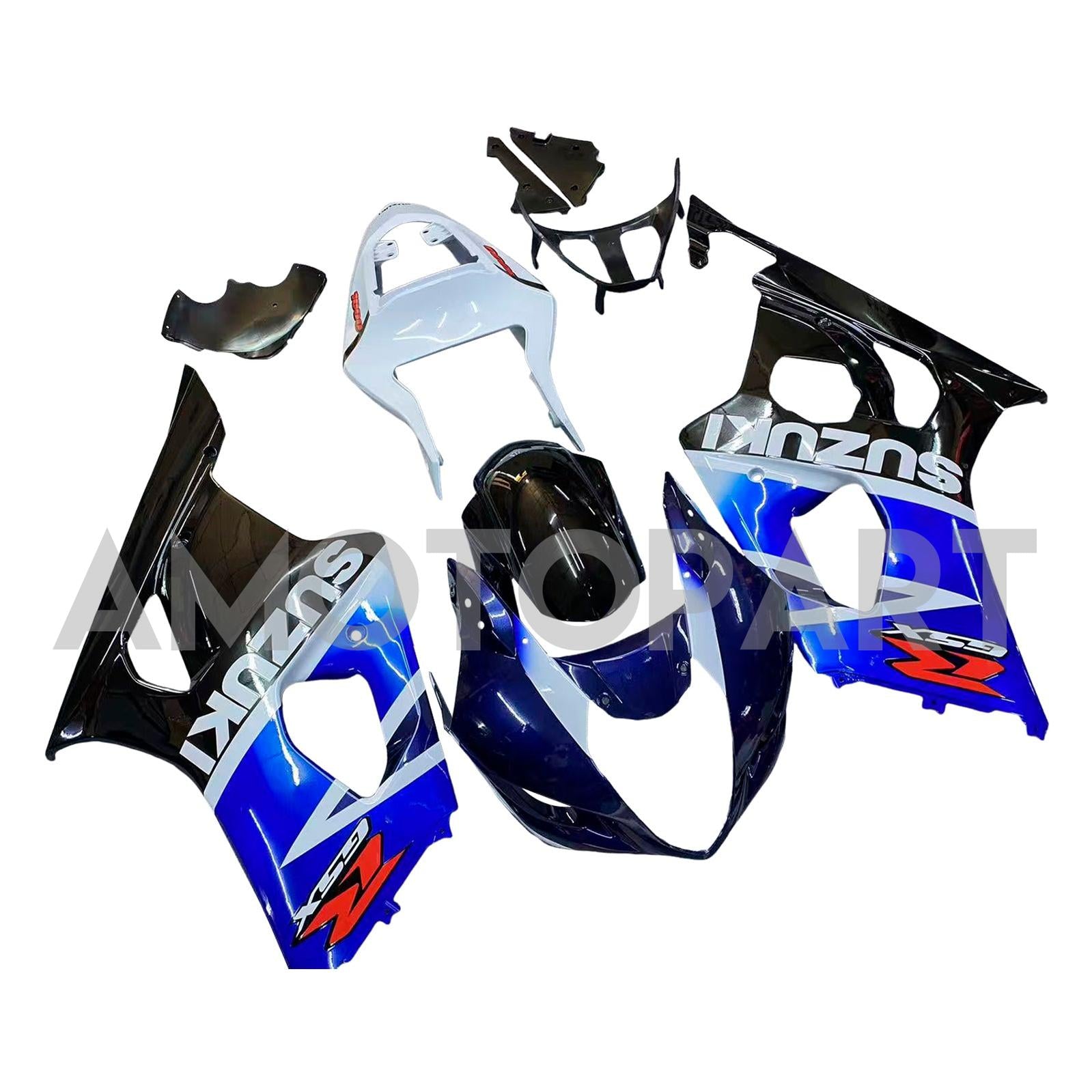Amotopart 2003-2004 Suzuki GSXR1000 Blue Black Fairing Kit