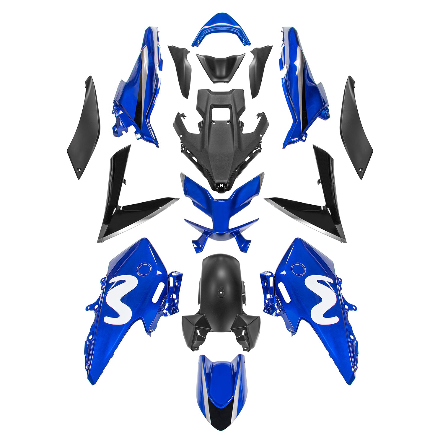 Amotopart 2023-2024 Yamaha T-MAX 560 Blue Black Fairing Kit