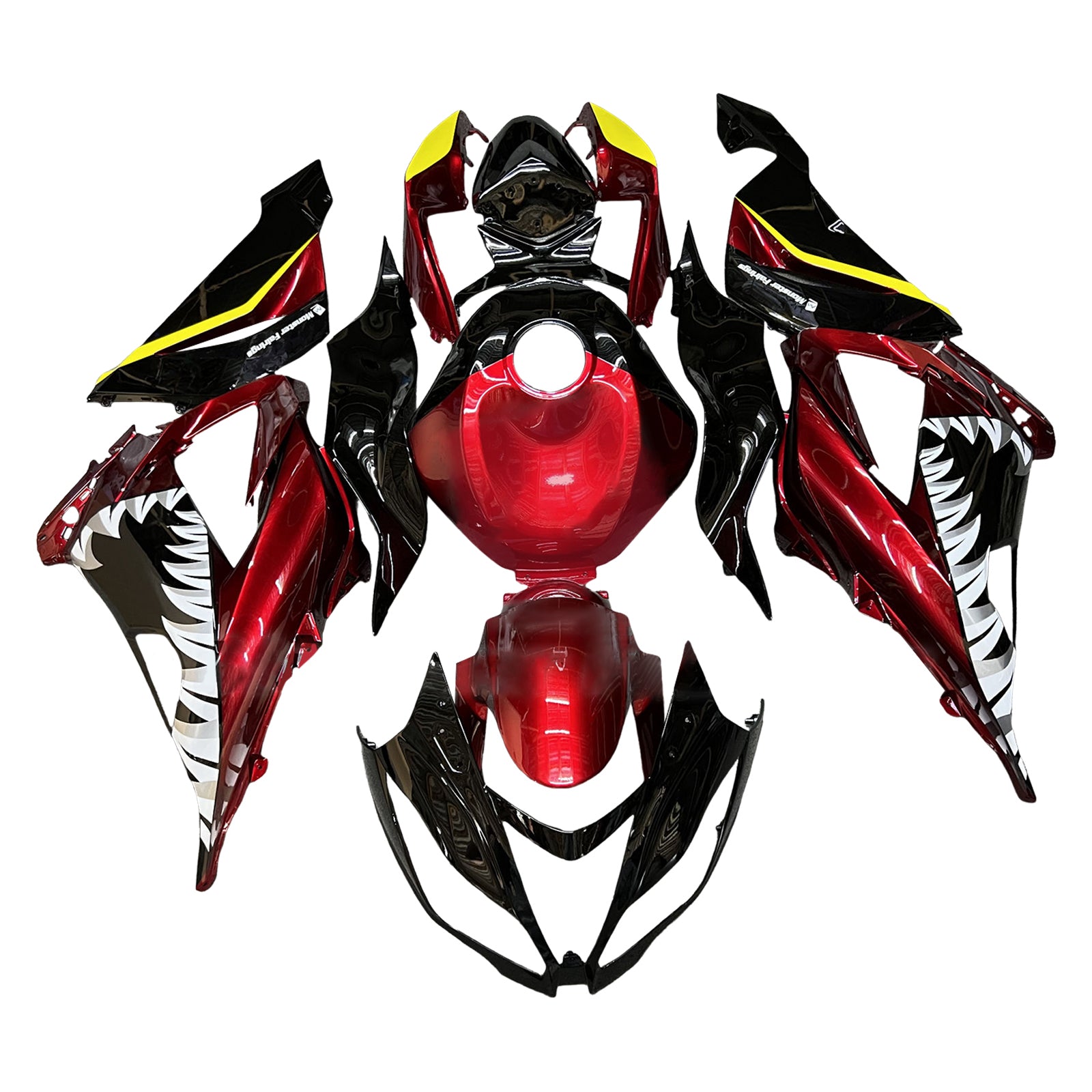 Amotopart 2013-2018 Kawasaki ZX6R 636 Black Red Fairing Kit