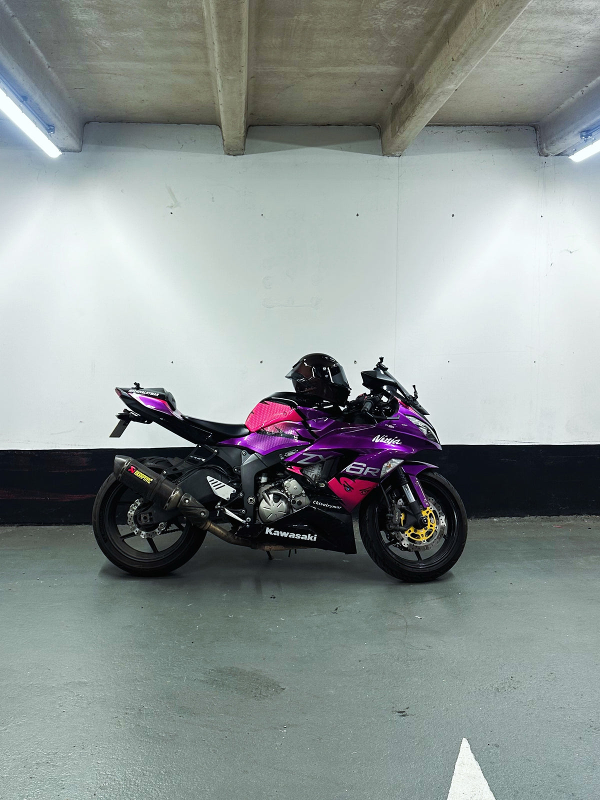 Amotopart 2013-2018 Kawasaki ZX6R 636 Purple Black Fairing Kit