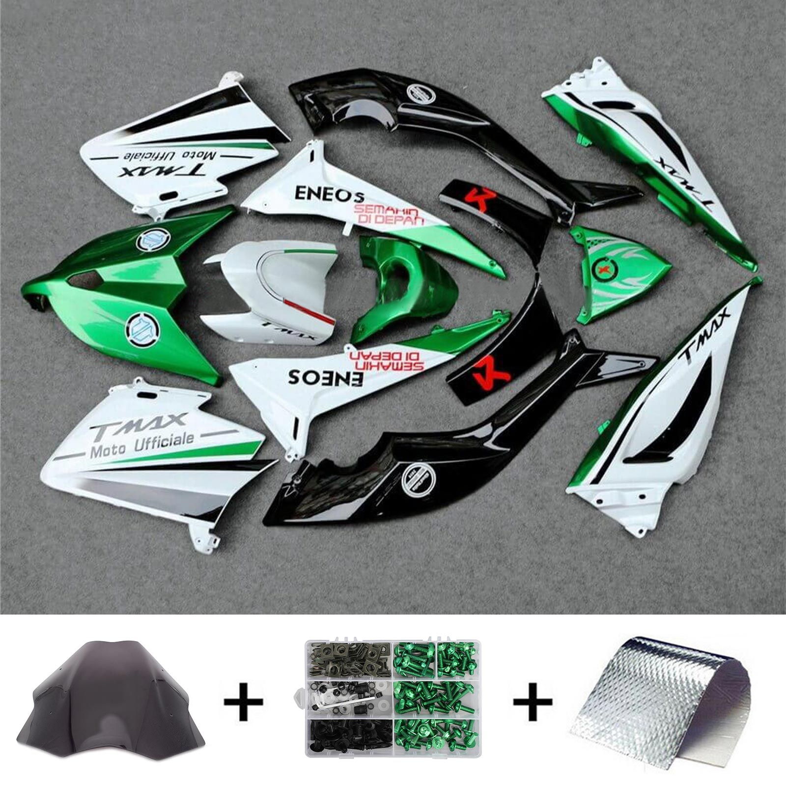 Amotopart 2012-2014 Yamaha T-Max Tmax530 Green Green & White Fairing Kit