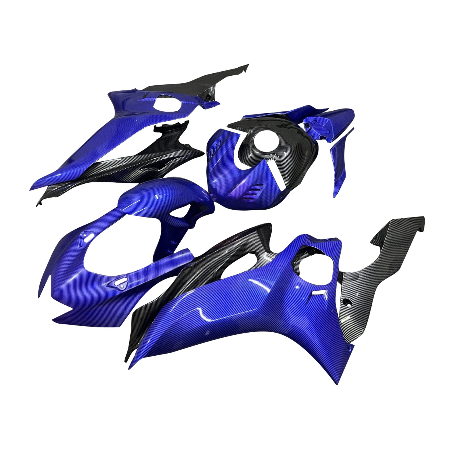 Amotopart 2017-2023 Yamaha YZF-R6 Blue Carbon Fiber Fairing Kit