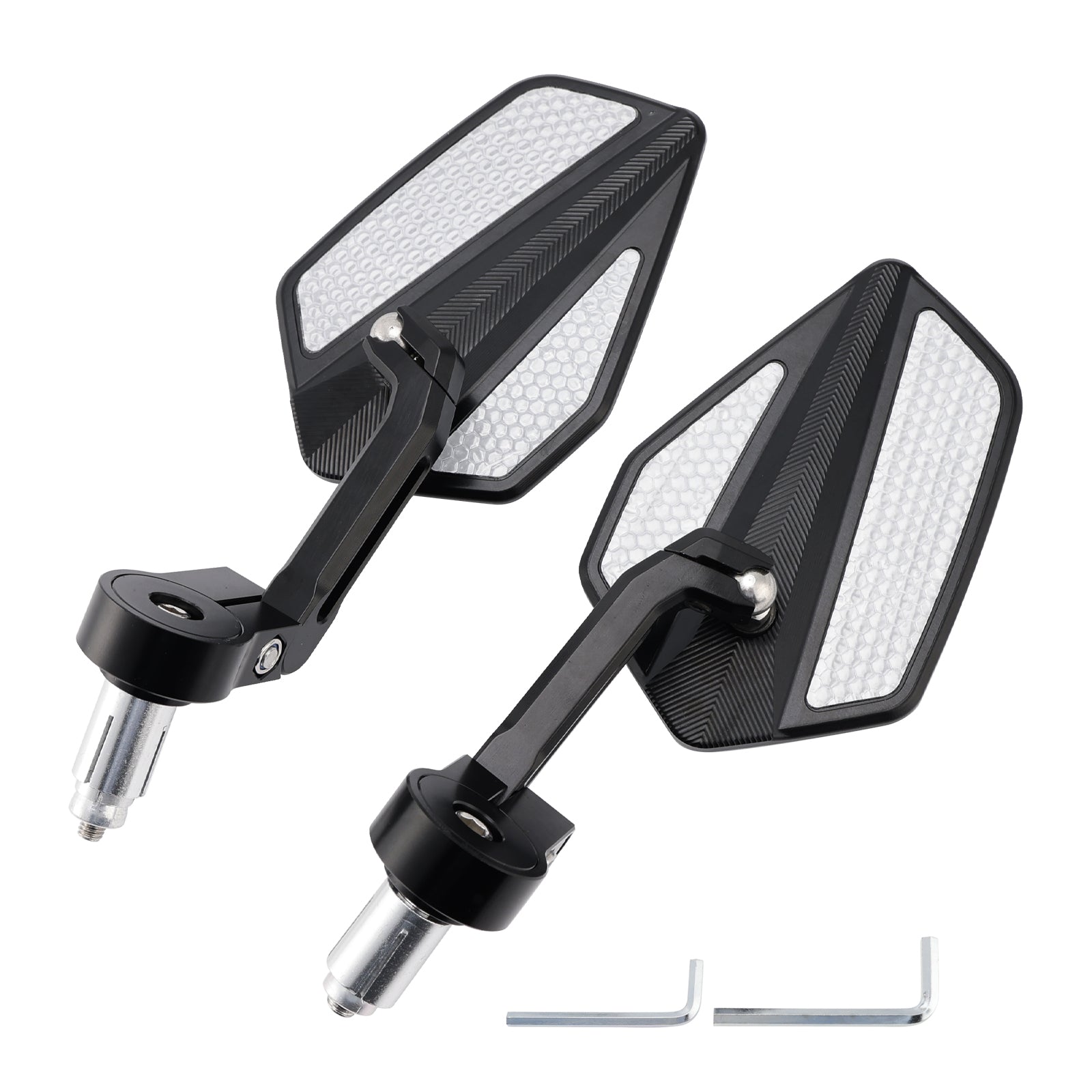 Aluminum Motorcycle Shield 360 Rotation Bar End Mirrors Right & Left 22mm PAIR