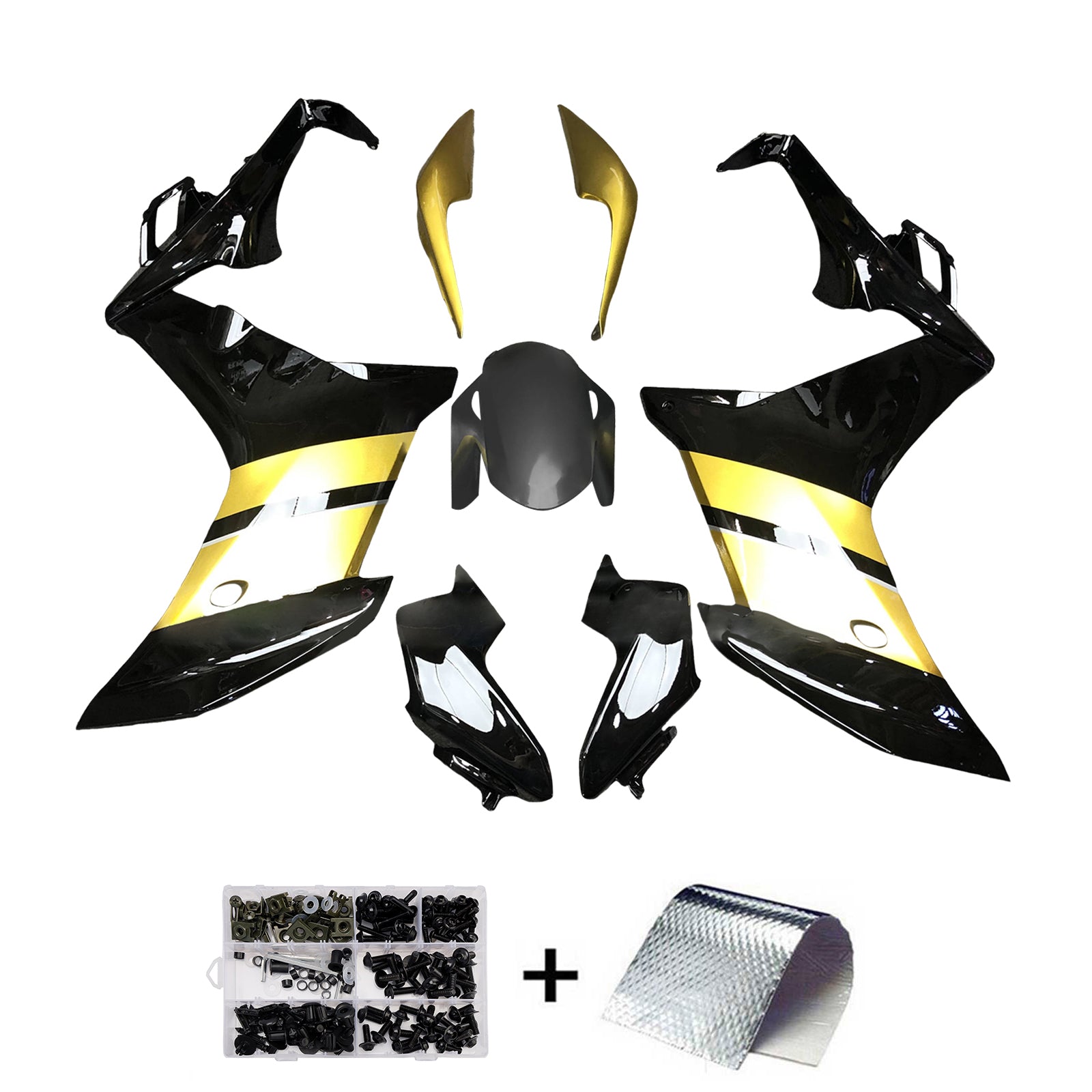 Amotopart 2011-2013 Honda CBR600F Black Gold Fairing Kit