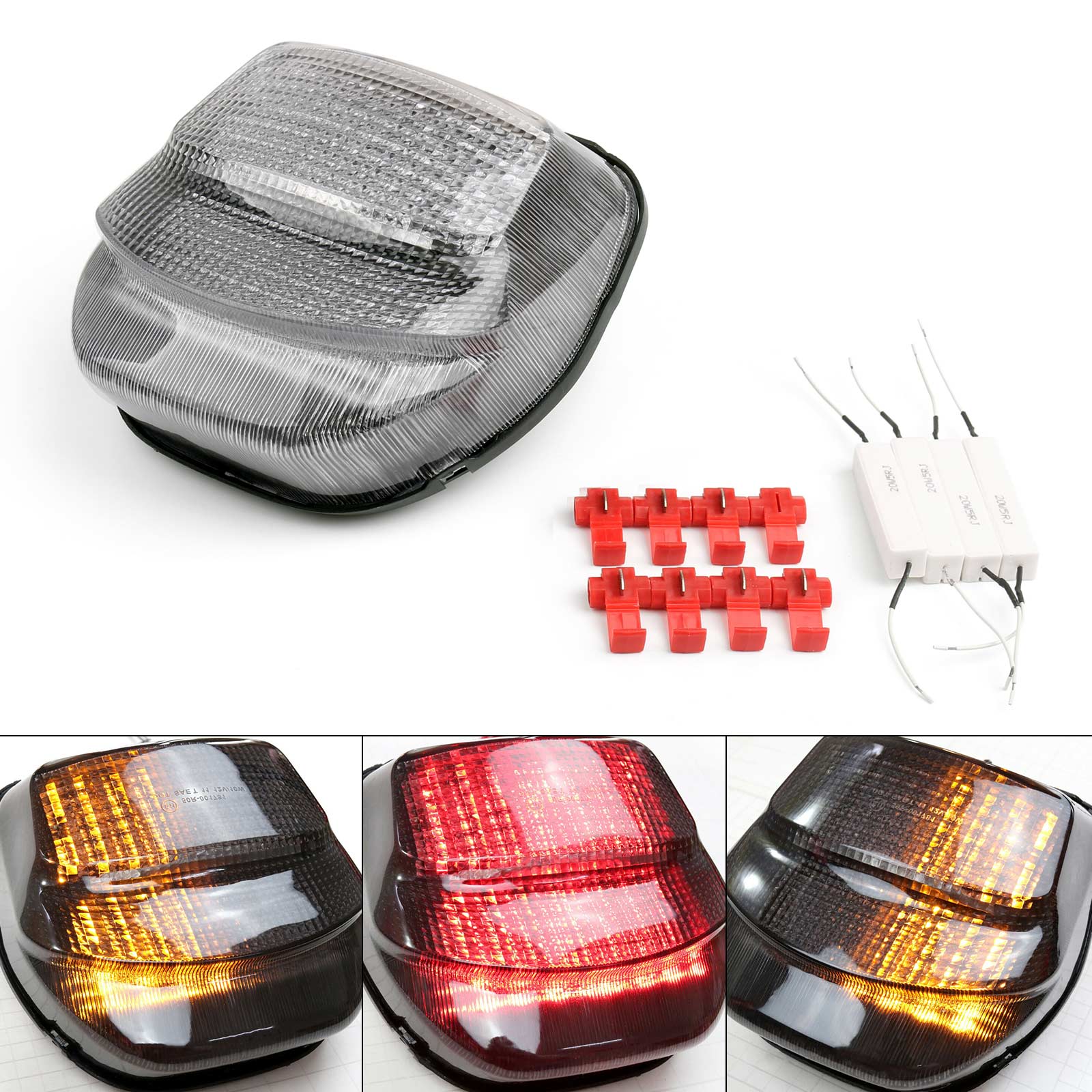 1999-2007 Honda CBR1100XX Clear LED Taillight + Turn Signals