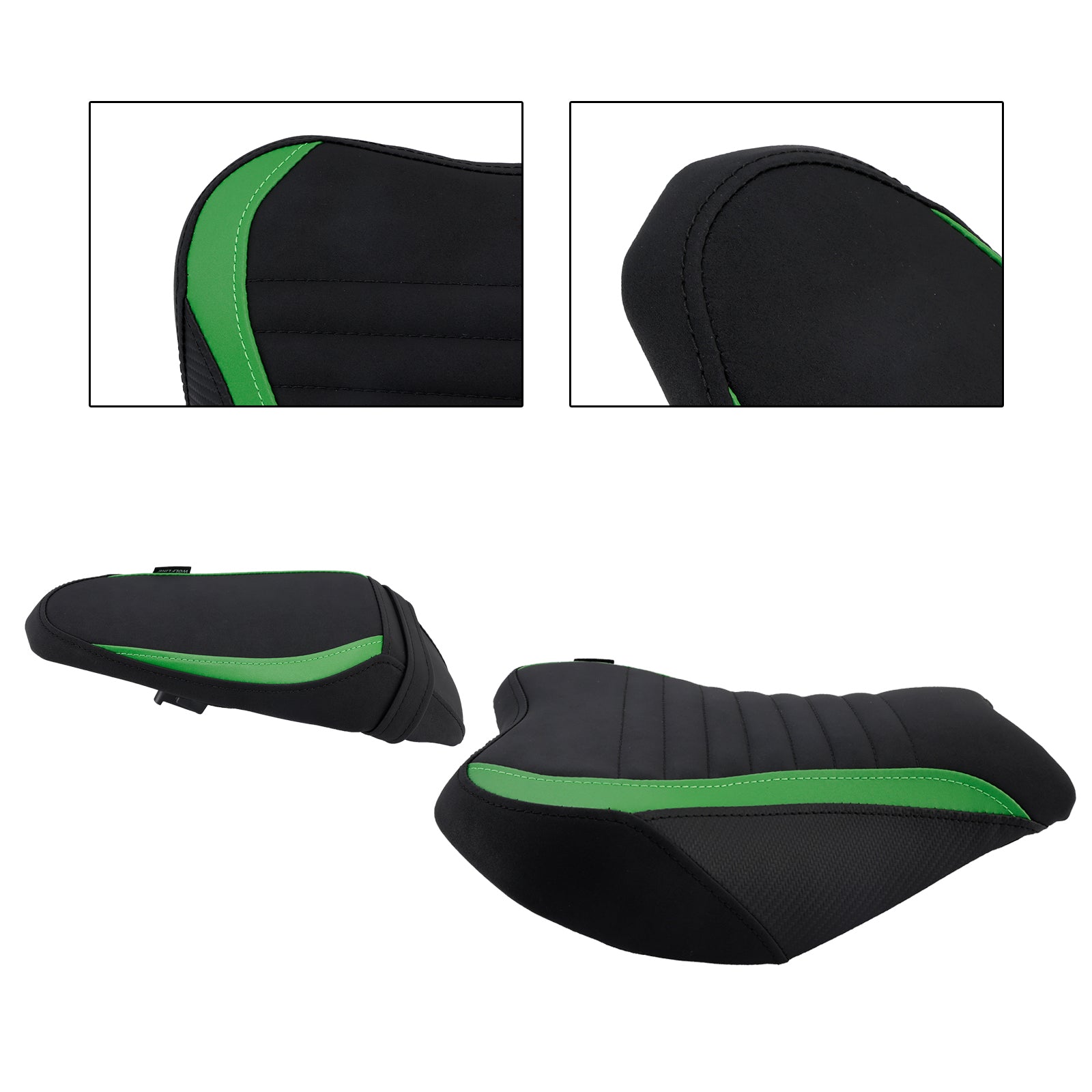 17-24 Kawasaki Ninja Z900 Asiento de pasajero con cojín completo, color negro