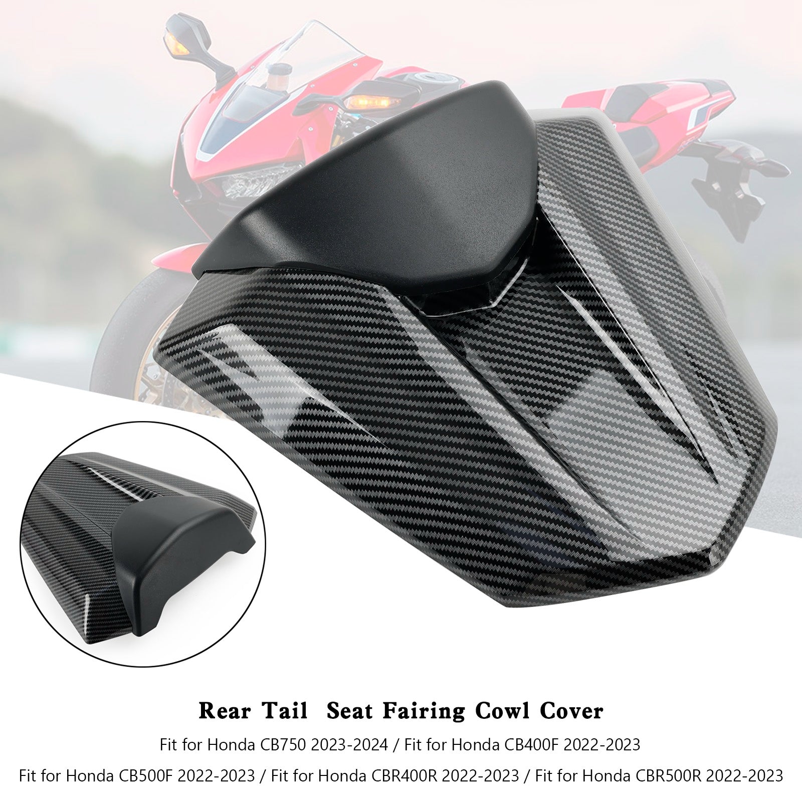 Cubierta de carenado de asiento trasero para Honda CB750 CB400F CB500F CBR400R CBR500R 22-23