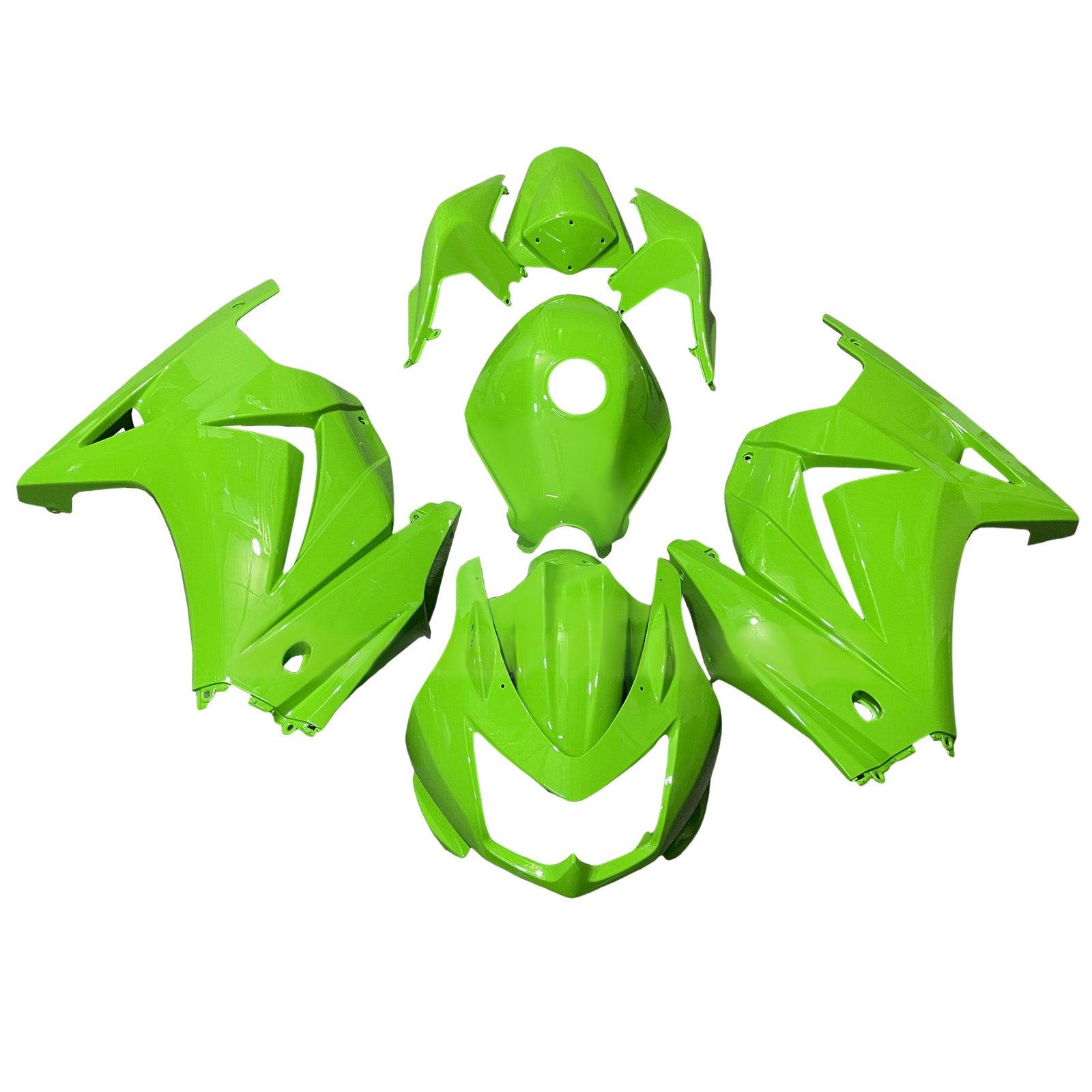 Amotopart 2008-2012 Kawasaki EX250/Ninja 250R Green Fairing Kit