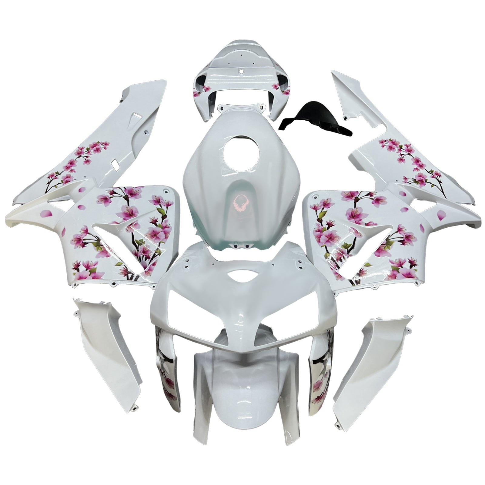 Amotopart 2005-2006 Honda CBR600RR White Cherry Blossom Abzugskit