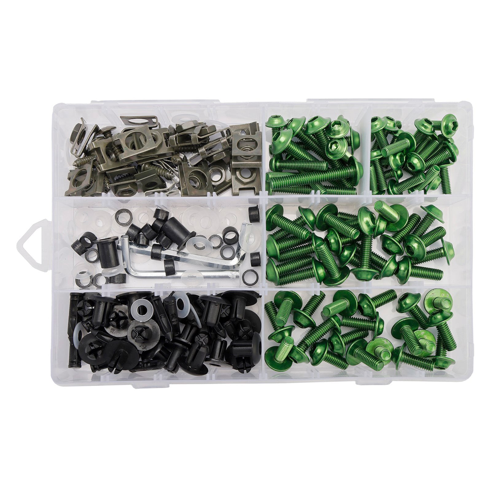 Amotopart 2012-2016 Kawasaki Ninja 650 ER6F Schwarz weiße Grünverkleidung Kit