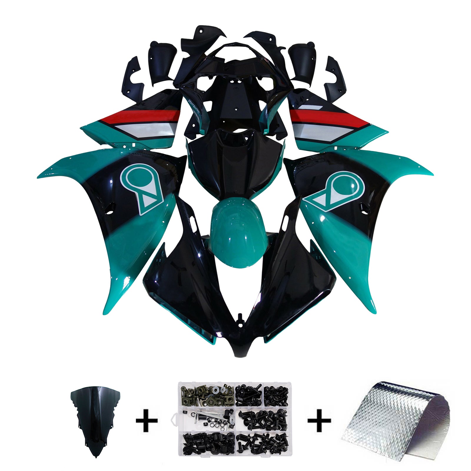 Amotopart 2009-2011 Yamaha YZF-R1 Green & Black Fairing Kit