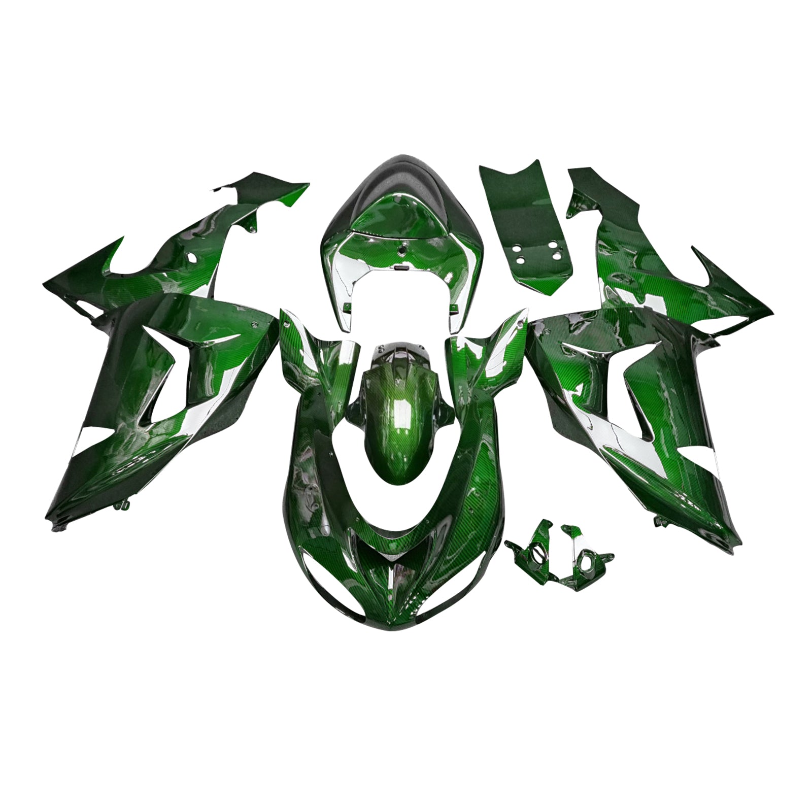 Amotopart 2006-2007 Kawasaki ZX10R Dunkelgrüner Kohlefaser-Musterverkleidungskit