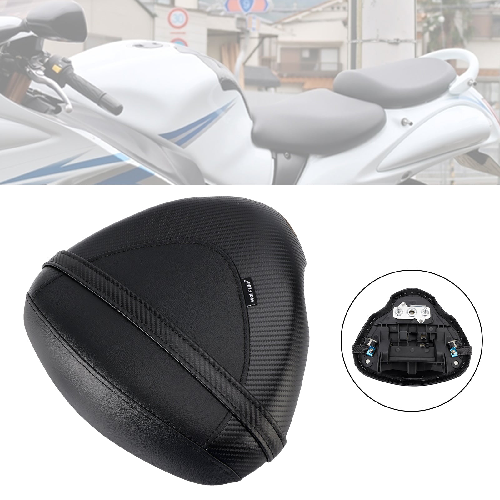 22-24 White SUZUKI Hayabusa GSX1300R Rear Seat Passenger Cushion Flat Pu