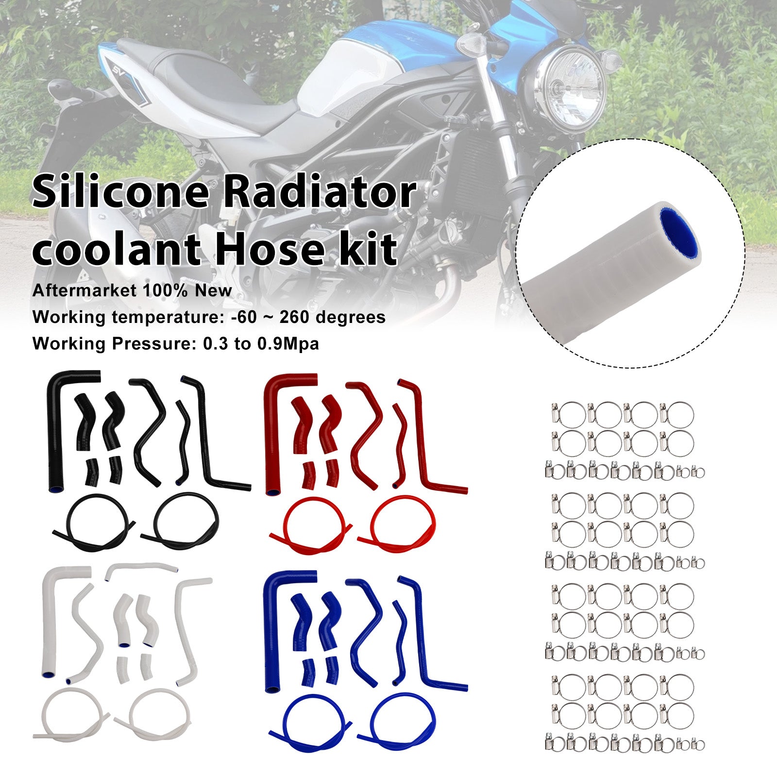 2016-2025 Suzuki SV 650 SV650 Silicone Radiator coolant Hose