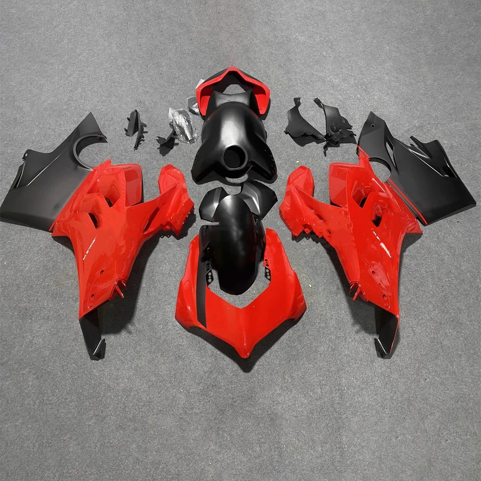 Amotopart Ducati 20-21 Panigale V4 V4S Black Red Fairing Kit