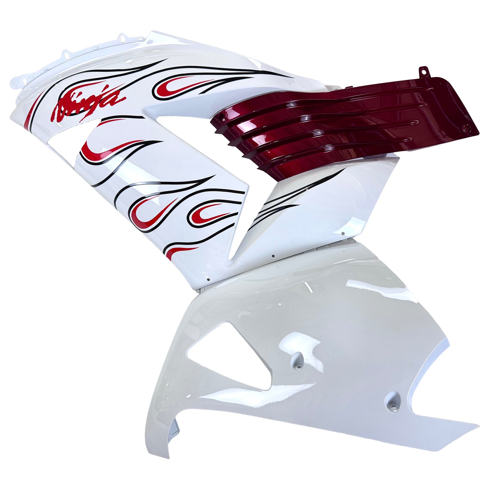 Amotopart 2006–2011 Kawasaki ZX14R ZZR1400 weißes Verkleidungsset