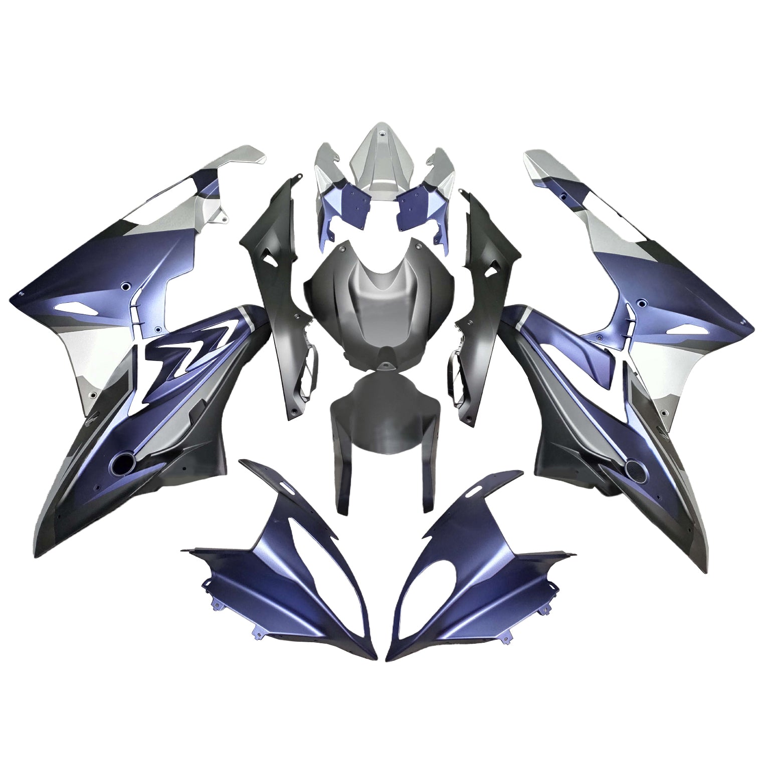 Amotopart 2015-2016 BMW S1000RR Kit de carénage blanc noir bleu foncé