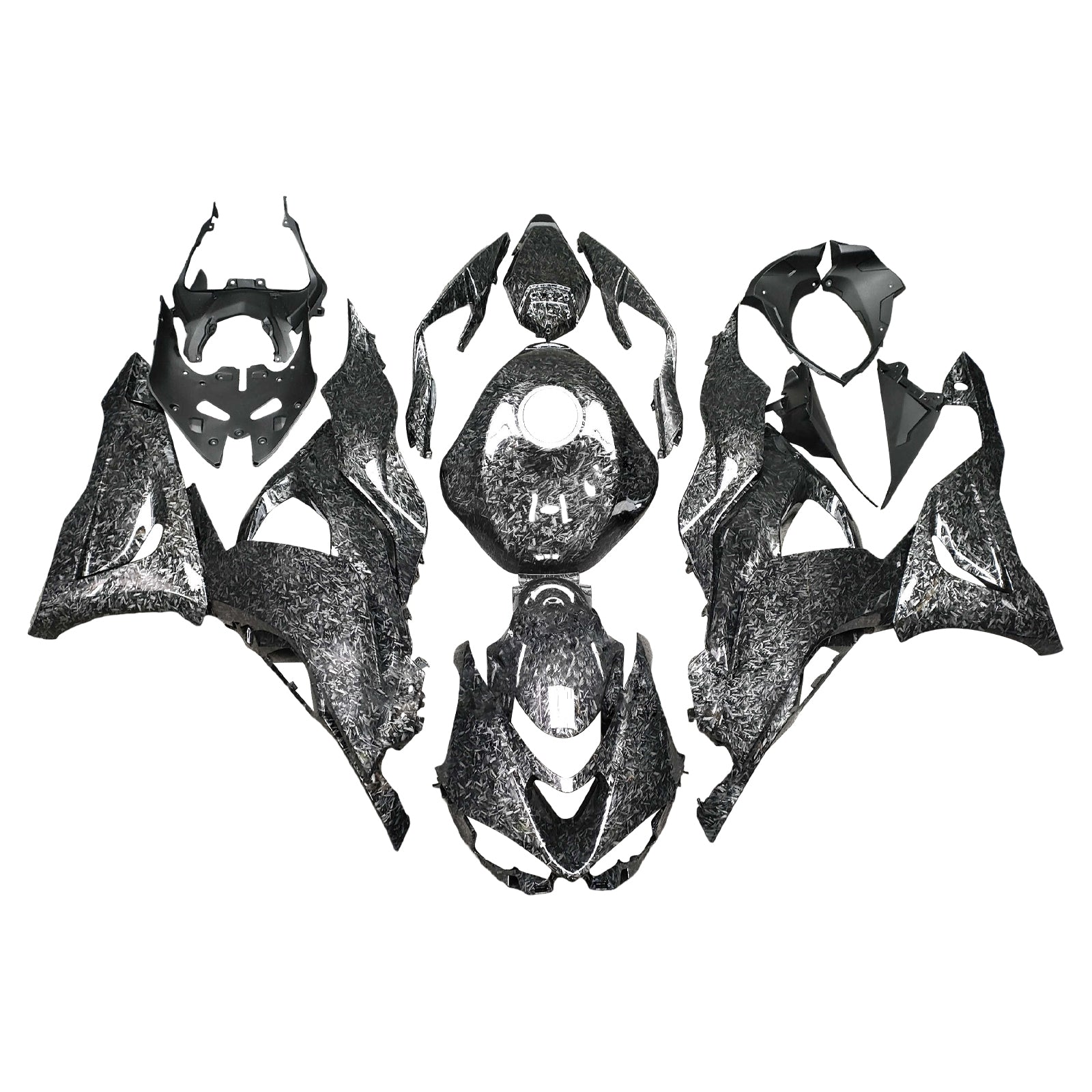 Amotopart 2024-2025 Kawasaki ZX-6R Forged Carbon Fiber Pattern Fairing Kit