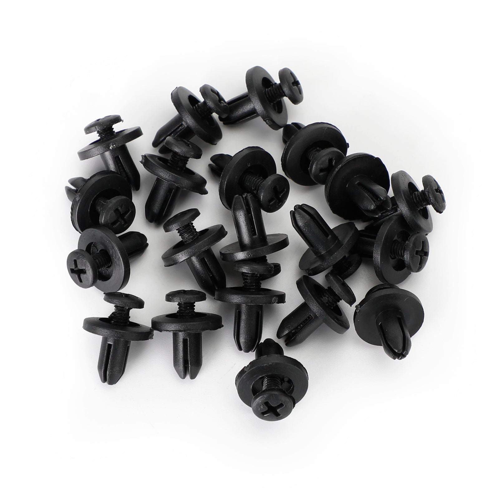 20 PACK 6MM FAIRING PANEL TRIM CLIPS SCREW IN RIVETS CLIP MOTORCYCLE UNIVERSAL