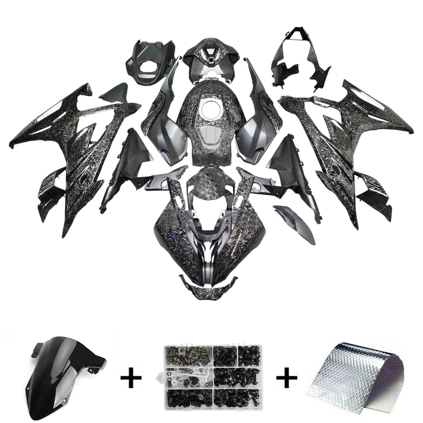 AMOTOPART 2023-2024 BMW S1000RR FORGE MOTEMS DE FIBERS DE CARBON