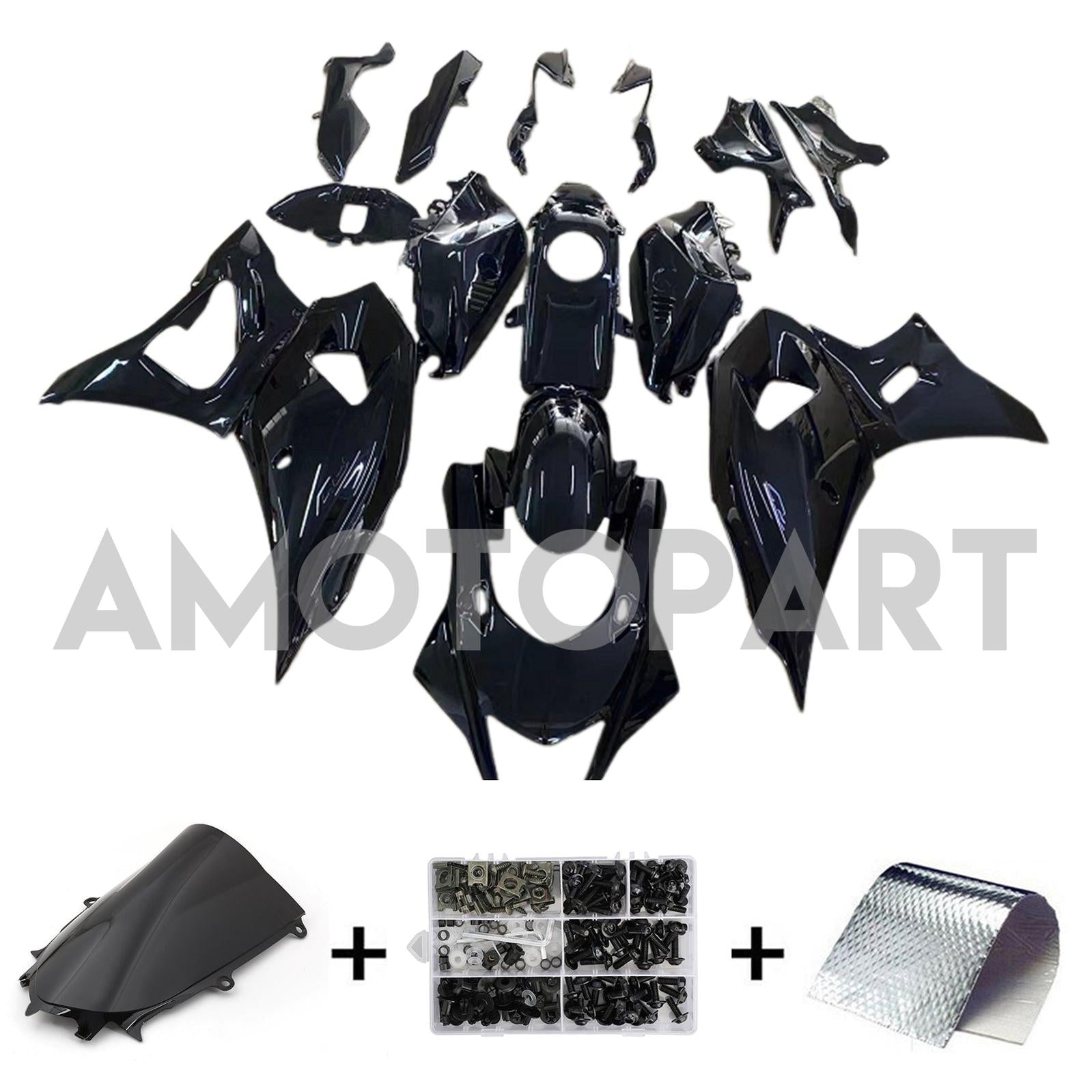 Amotopart 2021-2025 Yamaha YZF-R7 Glossy Black Fairing Kit