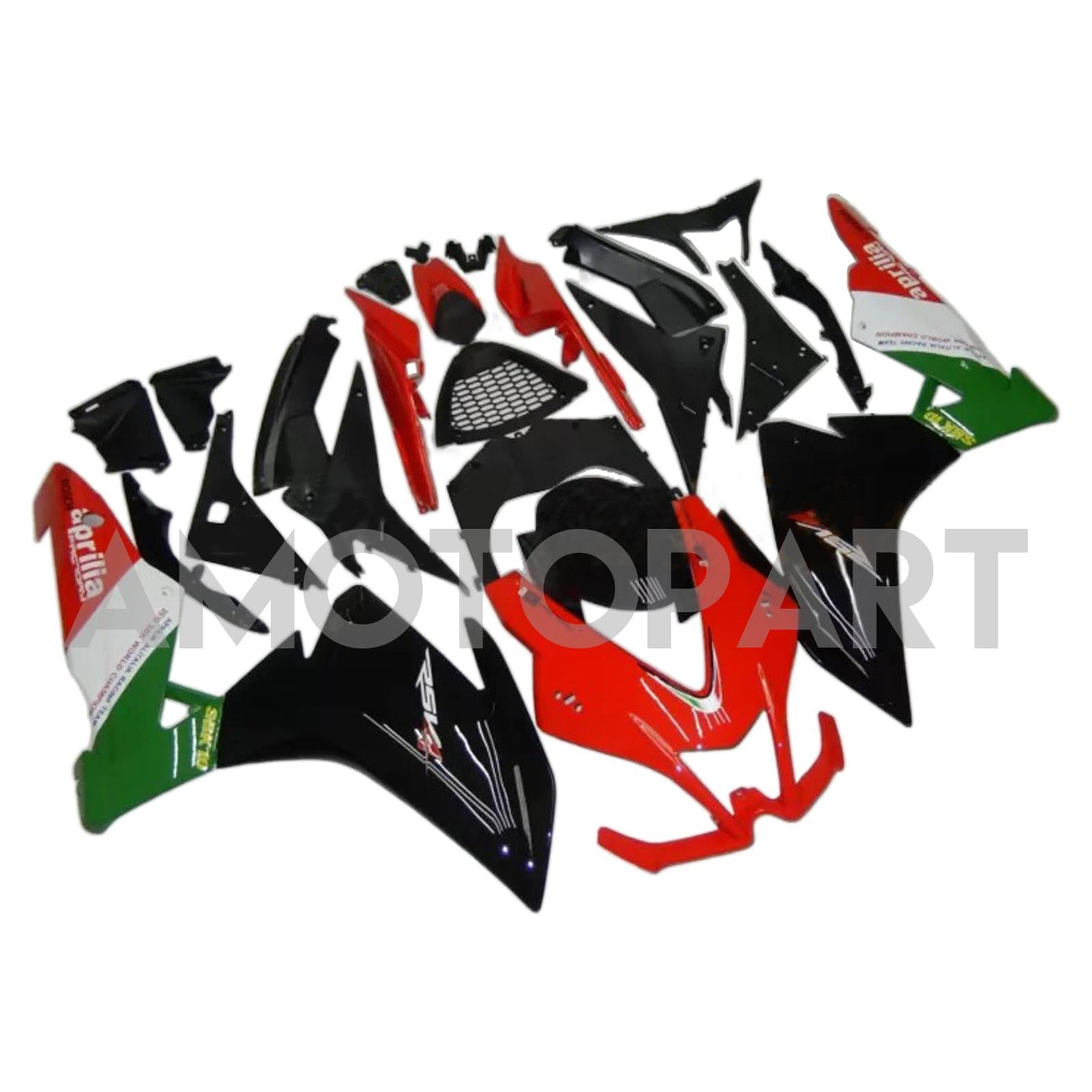 Amotopart 2009-2015 RSV4 1000 Aprilia Red&Green Style1 Fairing Kit