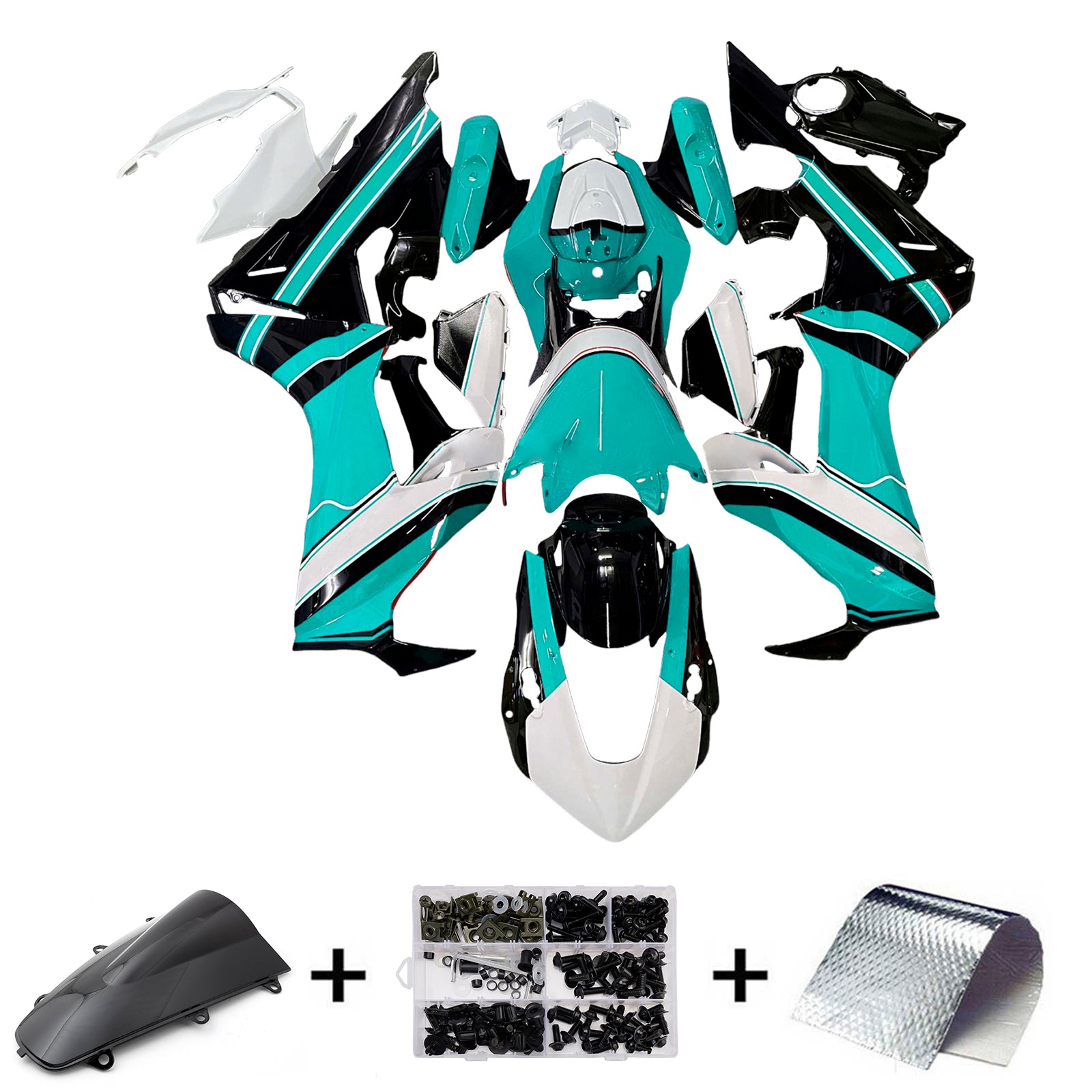 Amotopart 2017-2023 Honda Green clair noir CBR1000RR Kit de carénage