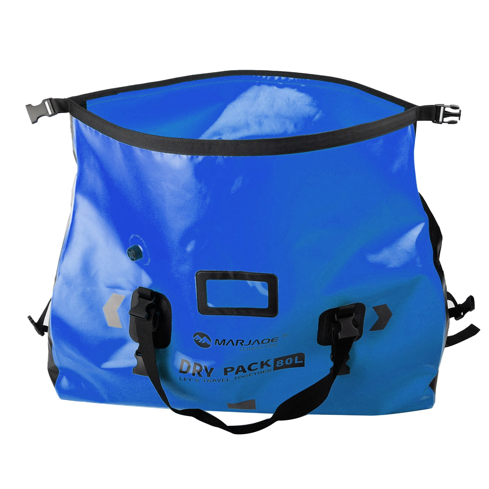 Motorcycle Universal Saddlebag Side Storage Tail Bag Pu Luggage 80L Blue