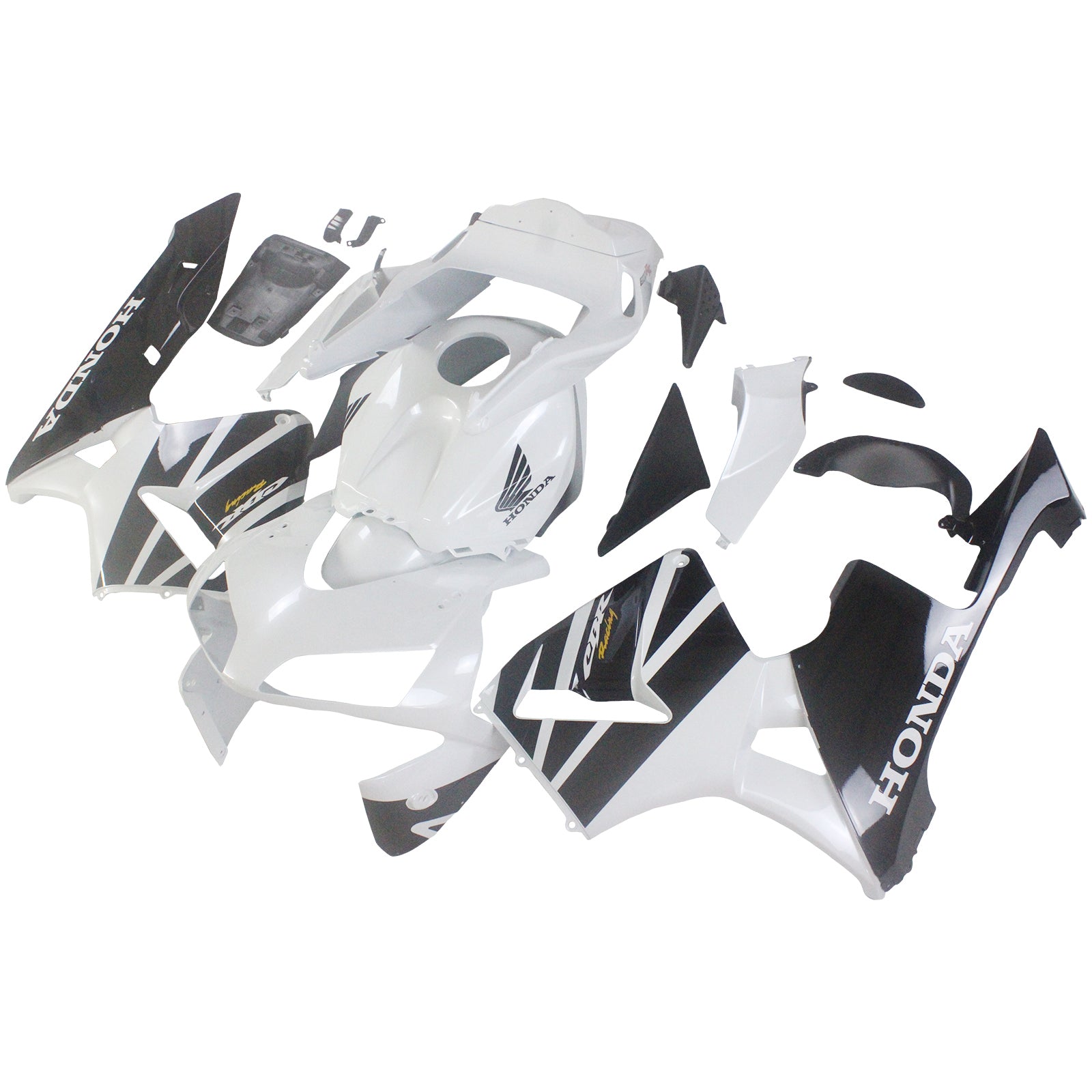 Amotopart 2003-2004 Honda CBR600RR White Black Fairing Kit