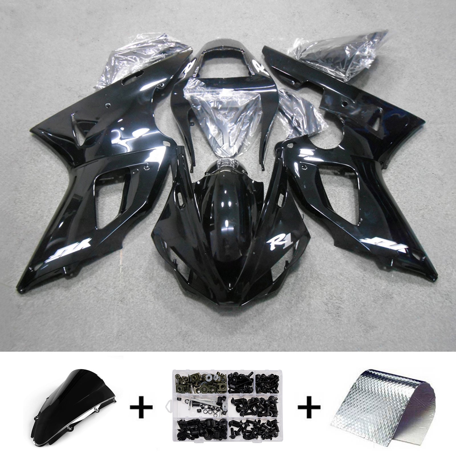 Amotopart 2000-2001 Yamaha YZF-R1 Black Fairing Kit