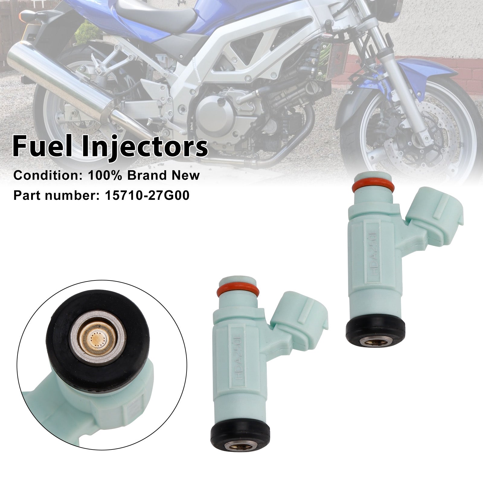 2PCS 07-11 Suzuki SV650 03-08 DL650 Fuel Injectors 15710-27G00
