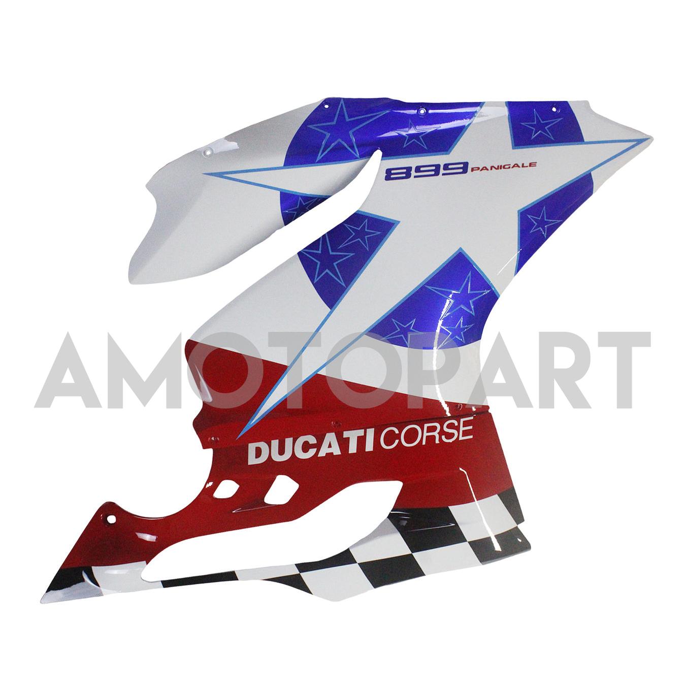Amotopart 2012-2015 Ducati 899 Blue Red & White Stars Fairing Kit