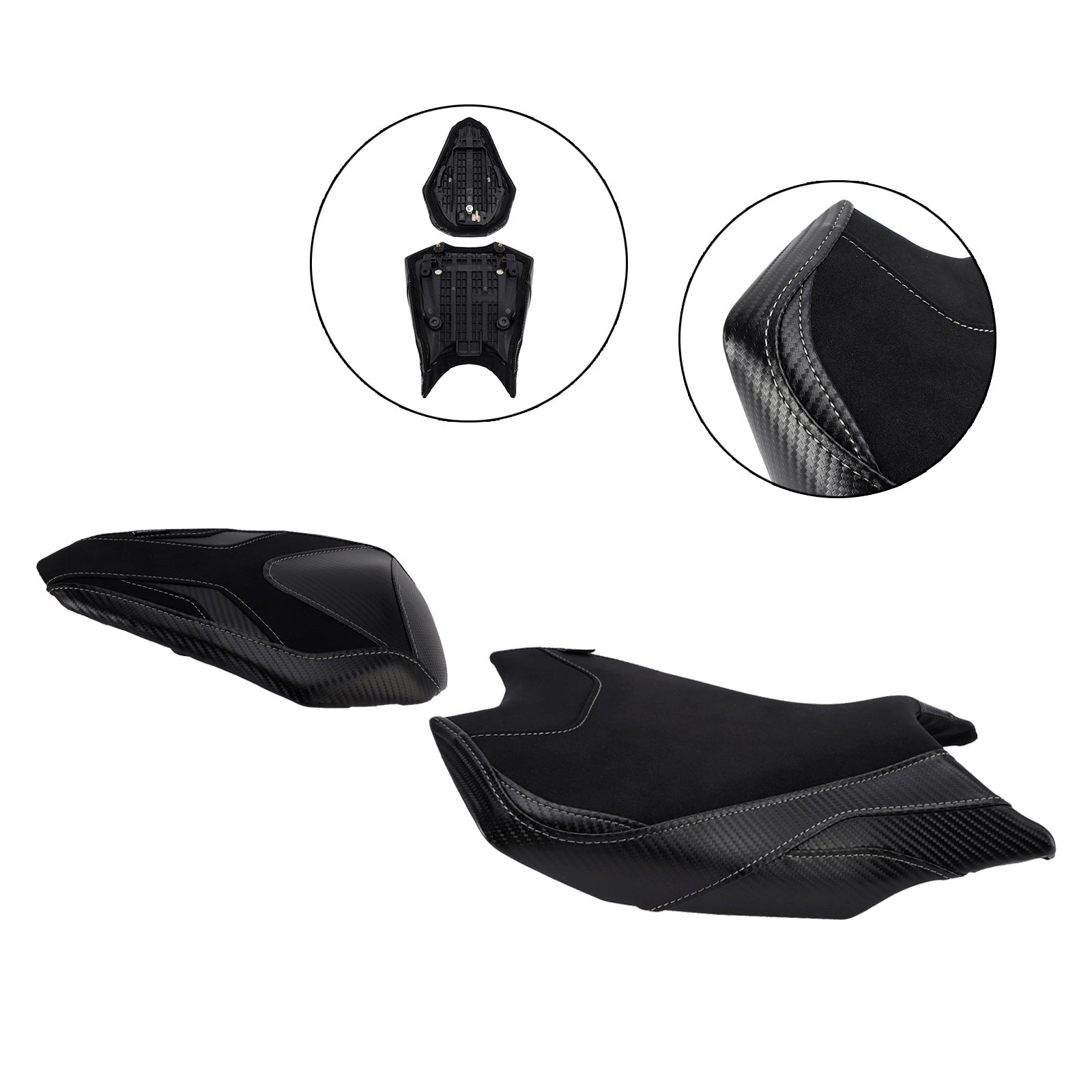 2017-2024 Honda Cbr250Rr Front&Rear Raider Passenger Cushion Kit Black