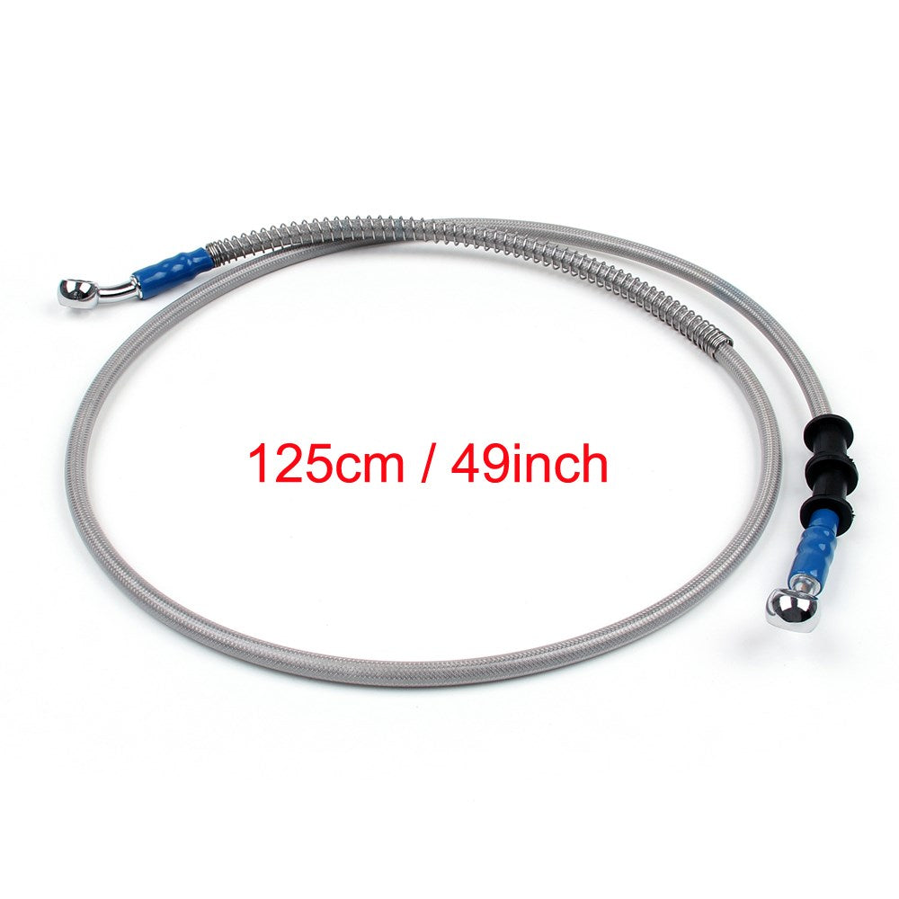 Manguera de aceite de freno M10, accesorio Banjo, extremo de acero inoxidable, 125cm/49"