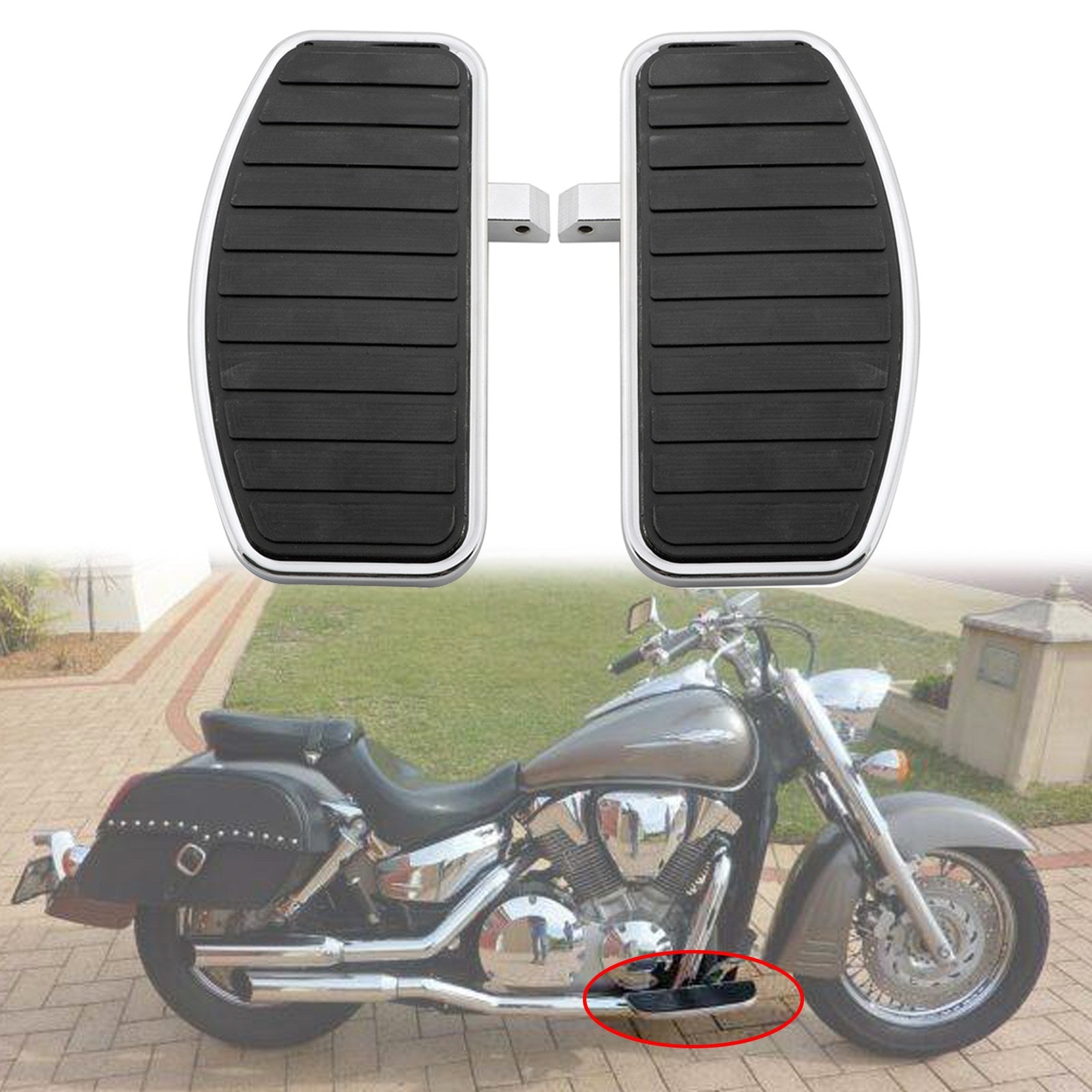 Honda Footrest VTX1800 VL400 VTX1300 SUZUKI VL800 PAD -BRADBARZE BRAUBE