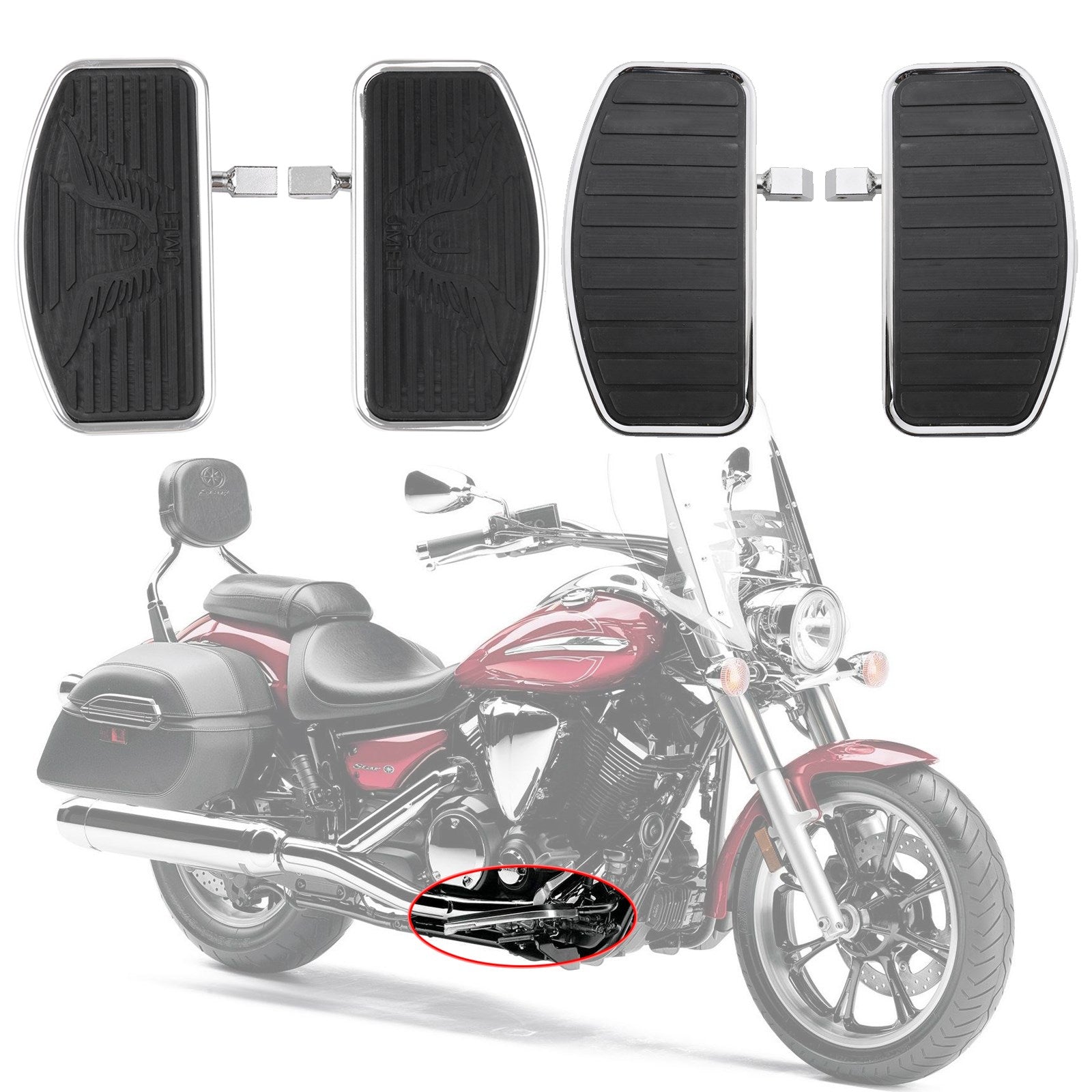 Honda Footrest VTX1800 VL400 VTX1300 SUZUKI VL800 PAD -BRADBARZE BRAUBE