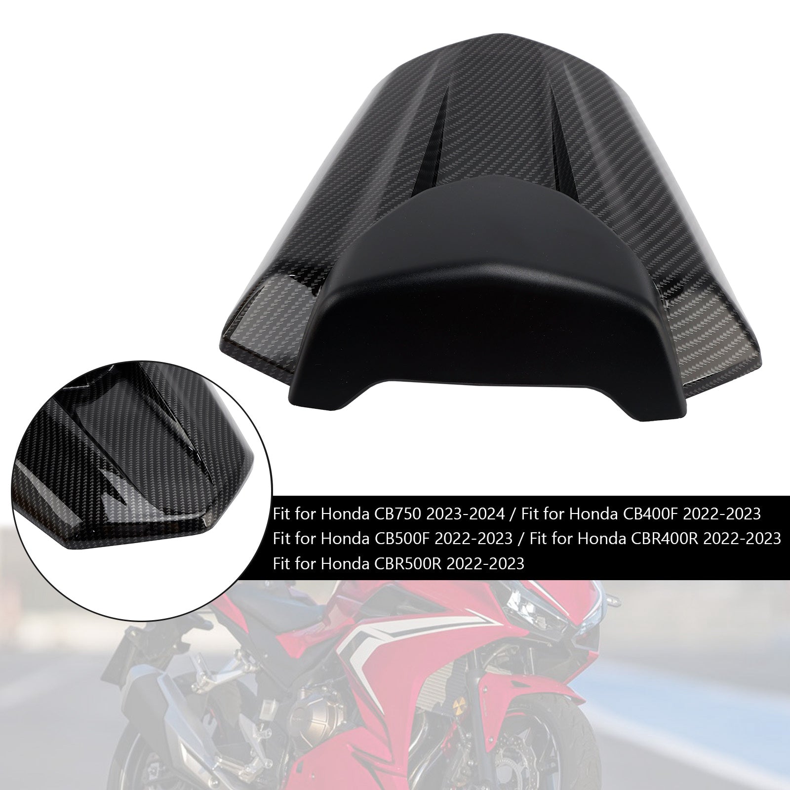 Cubierta de carenado de asiento trasero para Honda CB750 CB400F CB500F CBR400R CBR500R 22-23