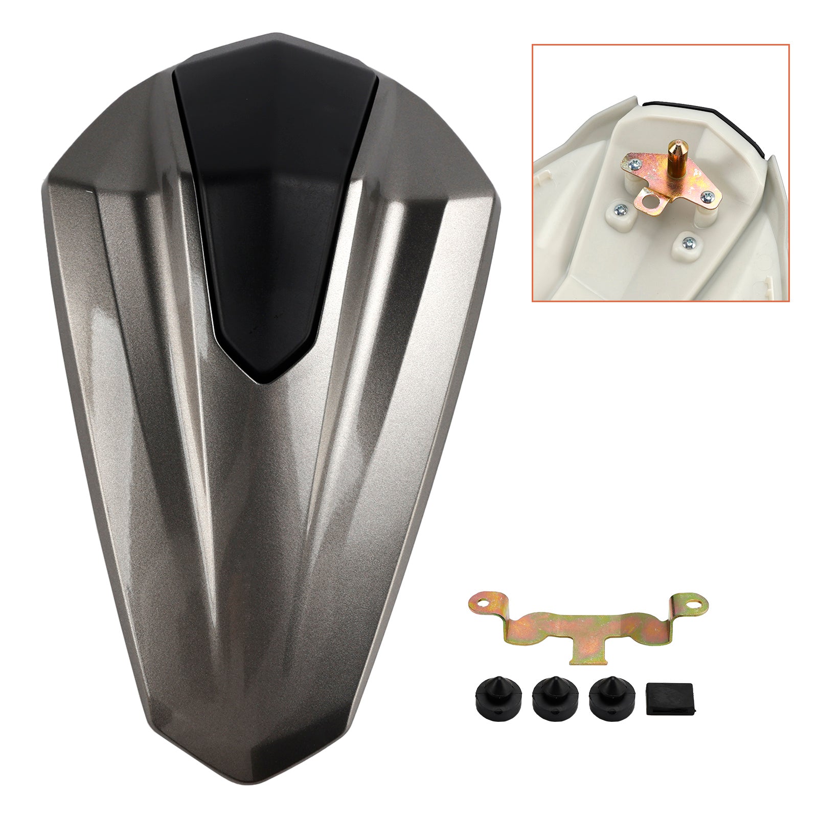 18-24 Kawasaki Ninja 400 ABS Passenger Rear Seat Cover Cowl Gray