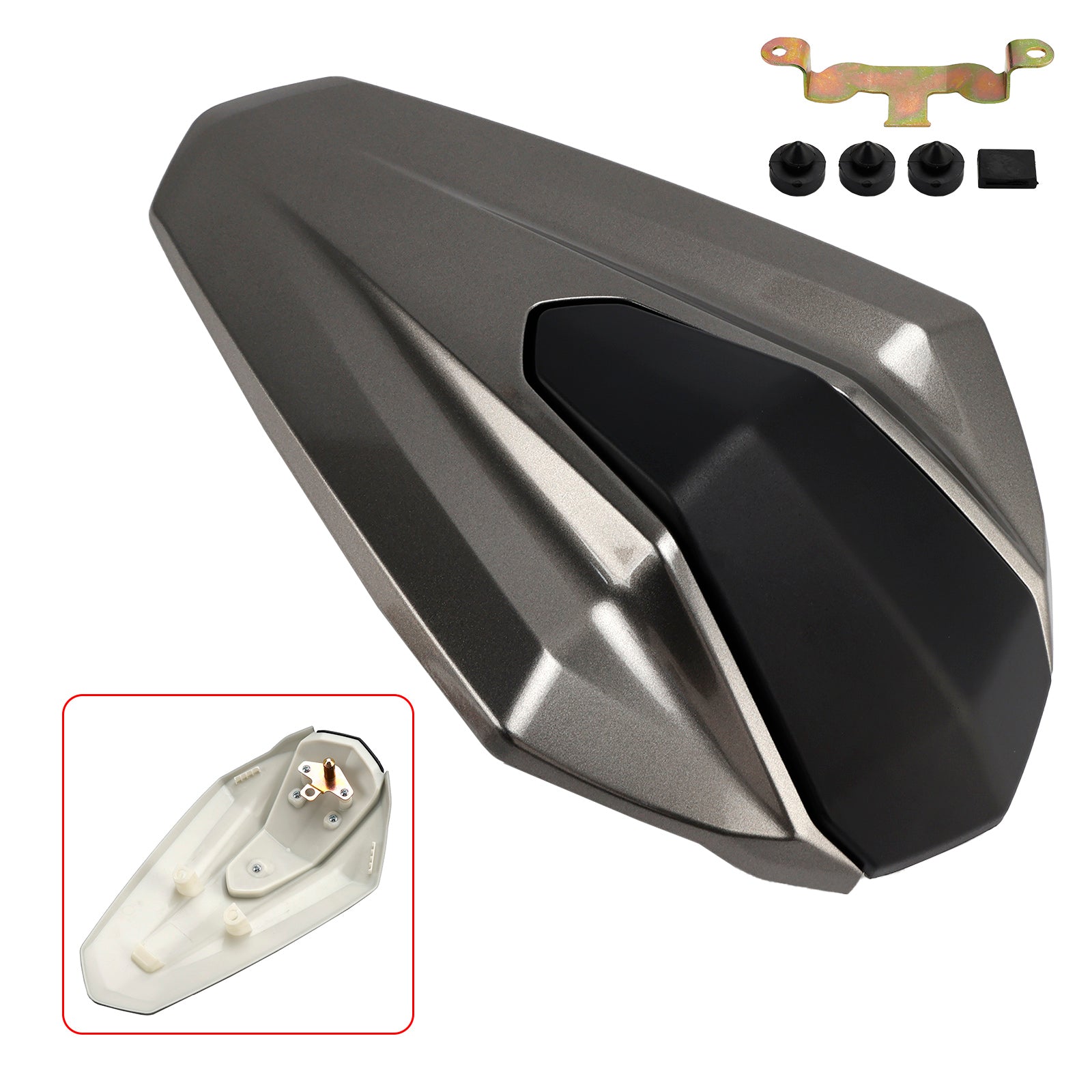 18-24 Kawasaki Ninja 400 ABS Passenger Rear Seat Cover Cowl Gray