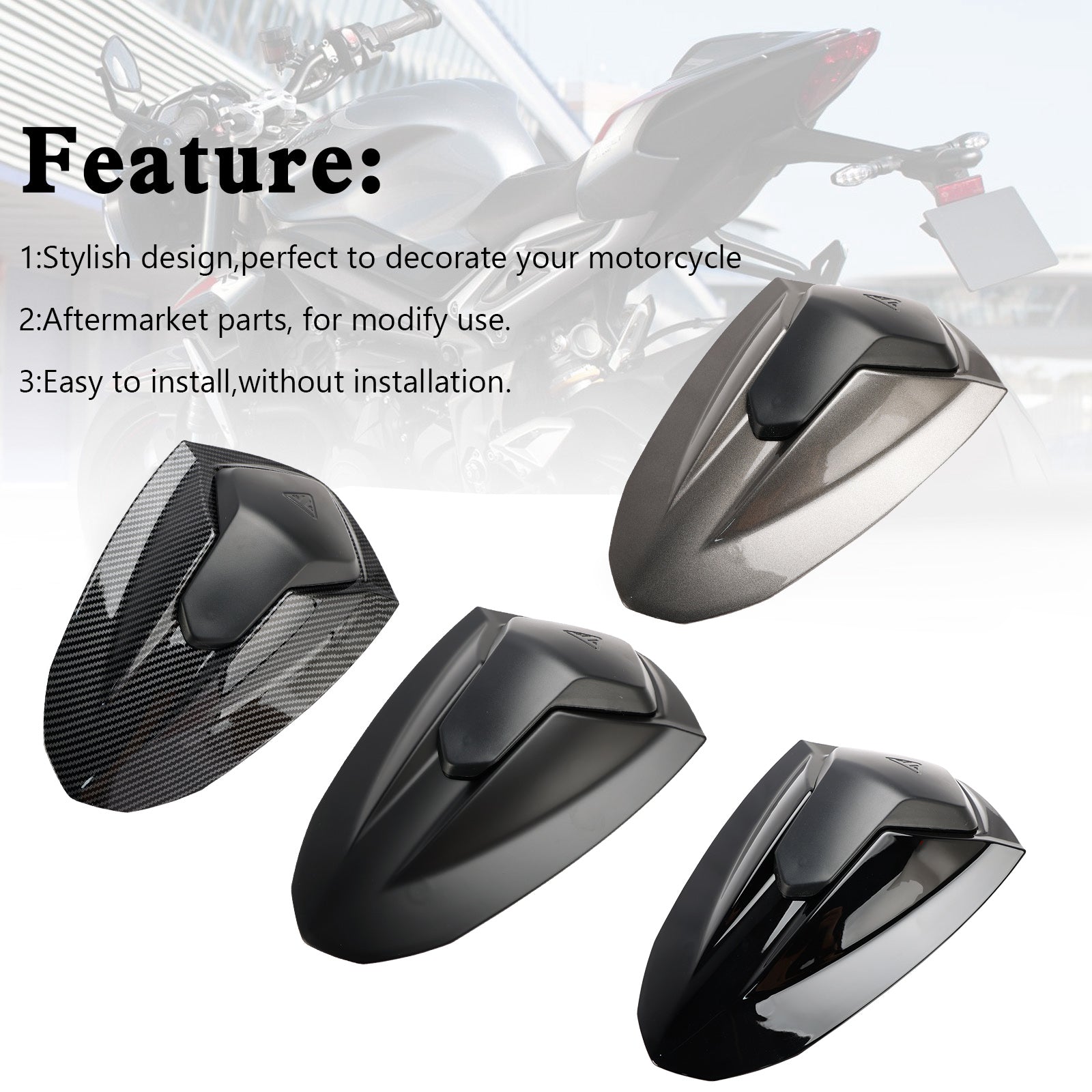 20-24 Street Triple RS 765 Cubierta de carenado para asiento trasero