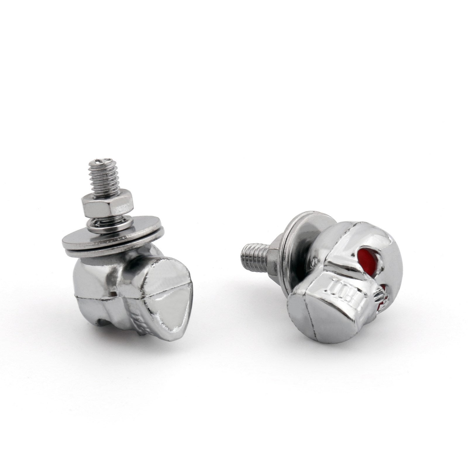 プレート クローム ユニバーサル B フレーム スカル ボルト H9 オートバイ ナンバー ライセンス ネジ 2x