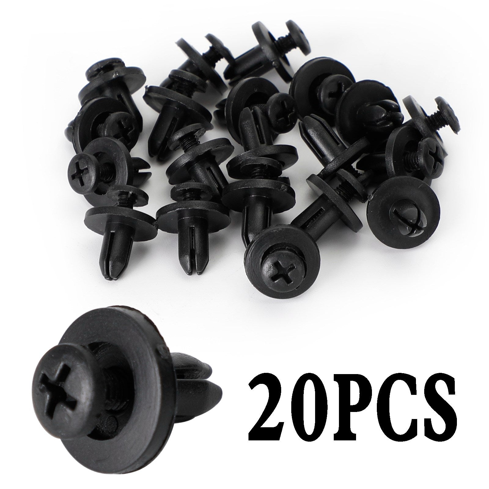 20 Pack 6mm Verkleidungsscheibe Trimmclips Schraube in Nieten Clip Motorrad Universal